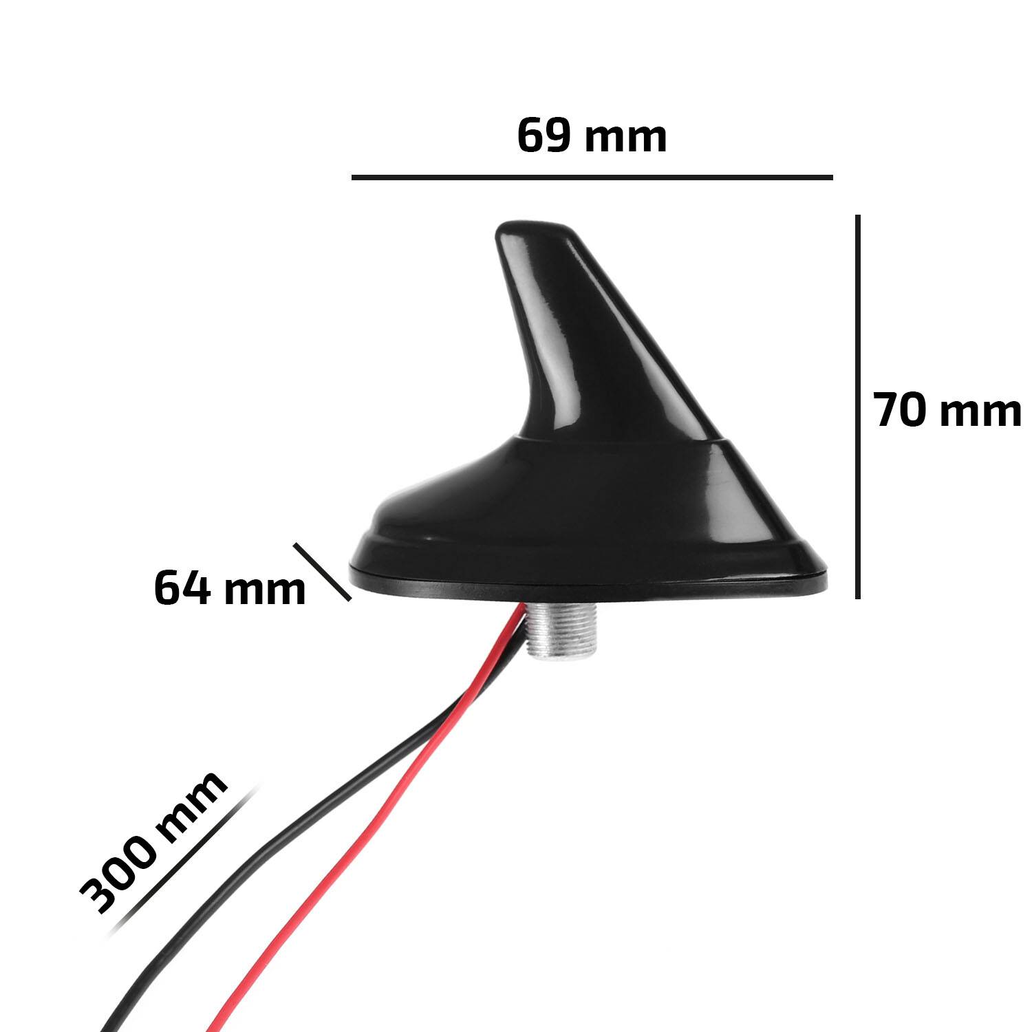 HEYNER® Autoantenne Haiflosse Shark Fin Aerial Shark Fin mit Verstärker AM/FM Radio Universal Radioantenne Dachantenne