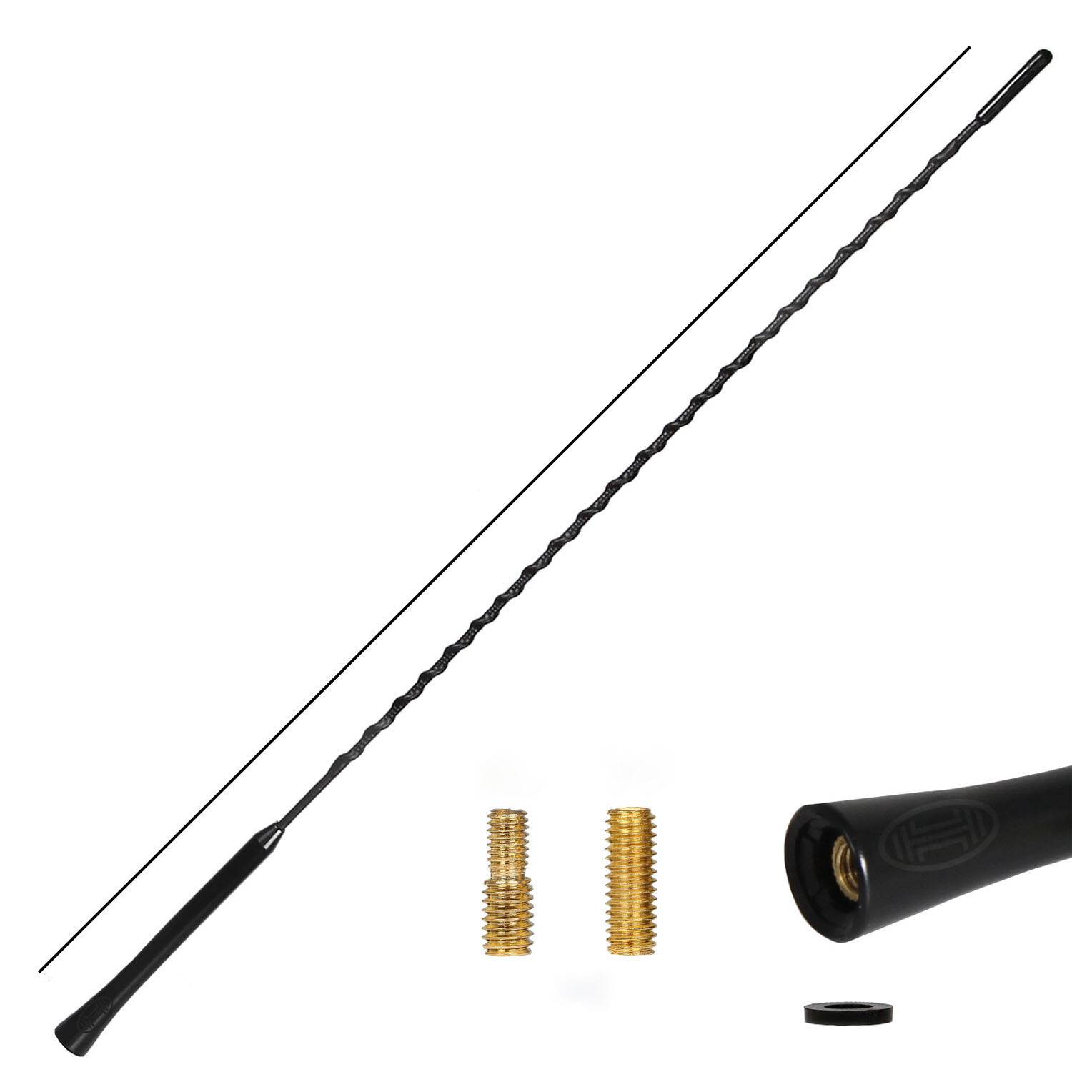 HEYNER® Antenne Ersatzstab 55 cm M5 & M6 Universal KFZ Radio-Spiral Antenne AM FM DAB+ Fiberglas kurz Dachantenne