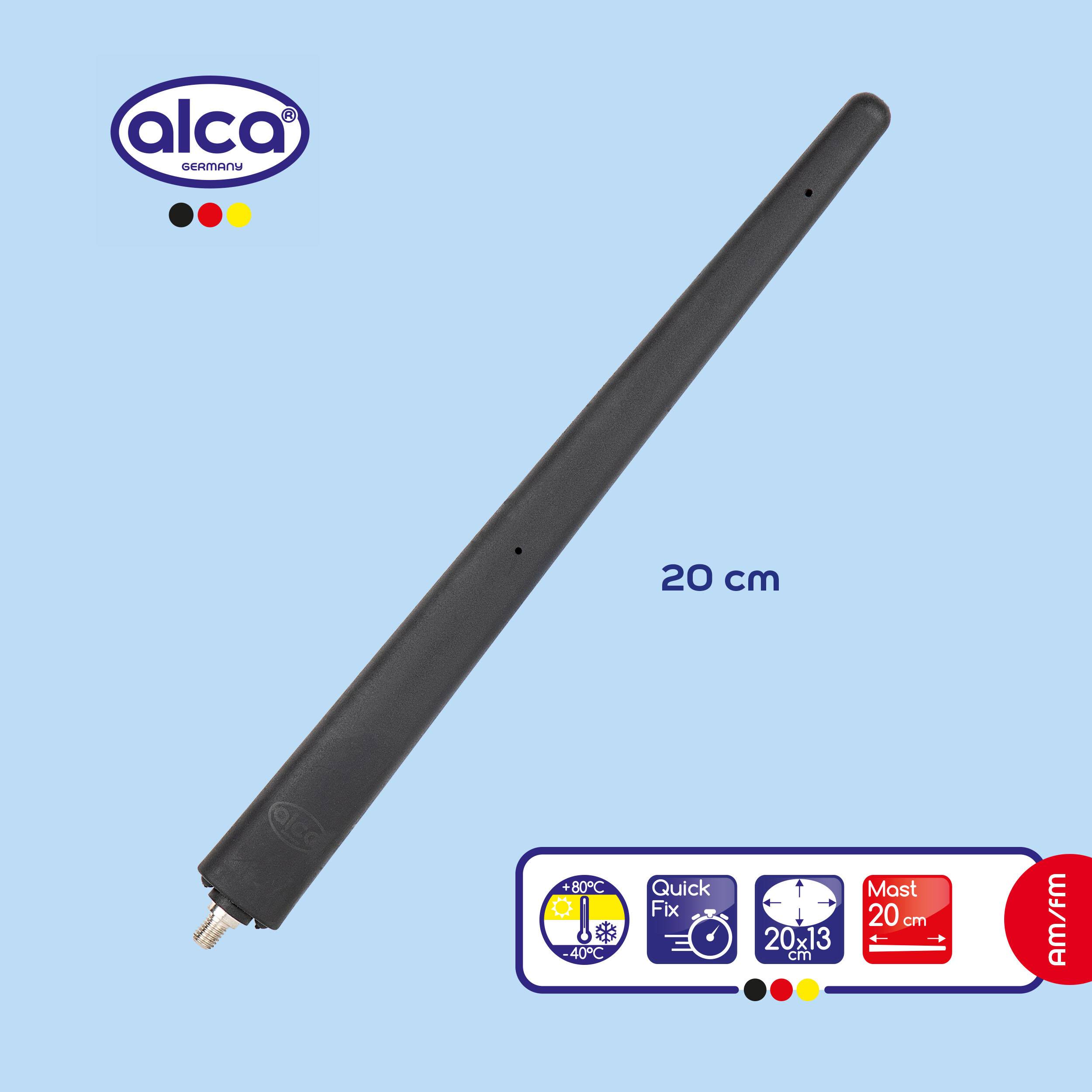 alca® Dachantenne Oval 20 cm, passend für Fiat mit M6-Gewinde, AM/FM Radio-Antennen-Ersatzstab