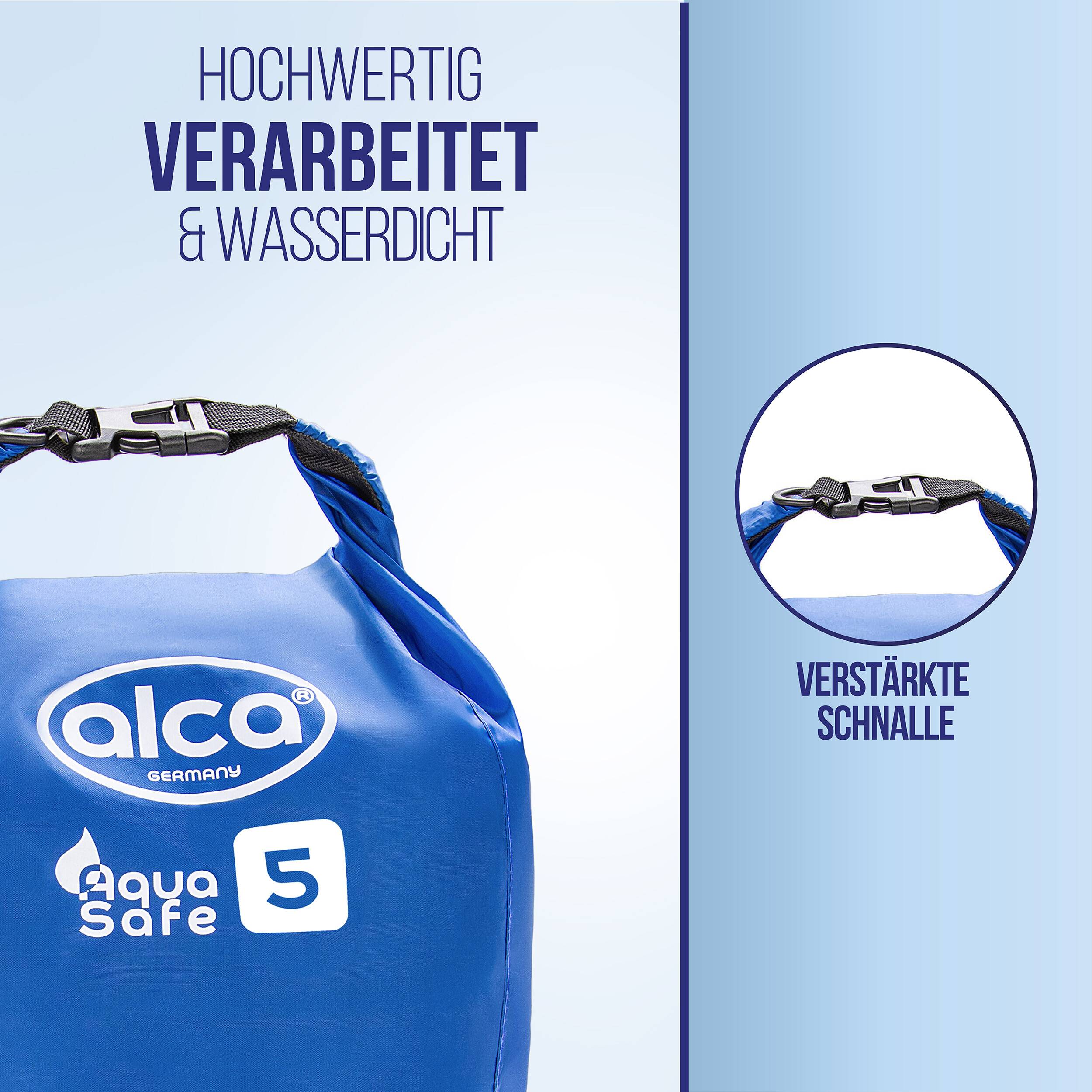 alca® Packsack wassergeschützt 5 l Volumen für Trekking beim Outdoor