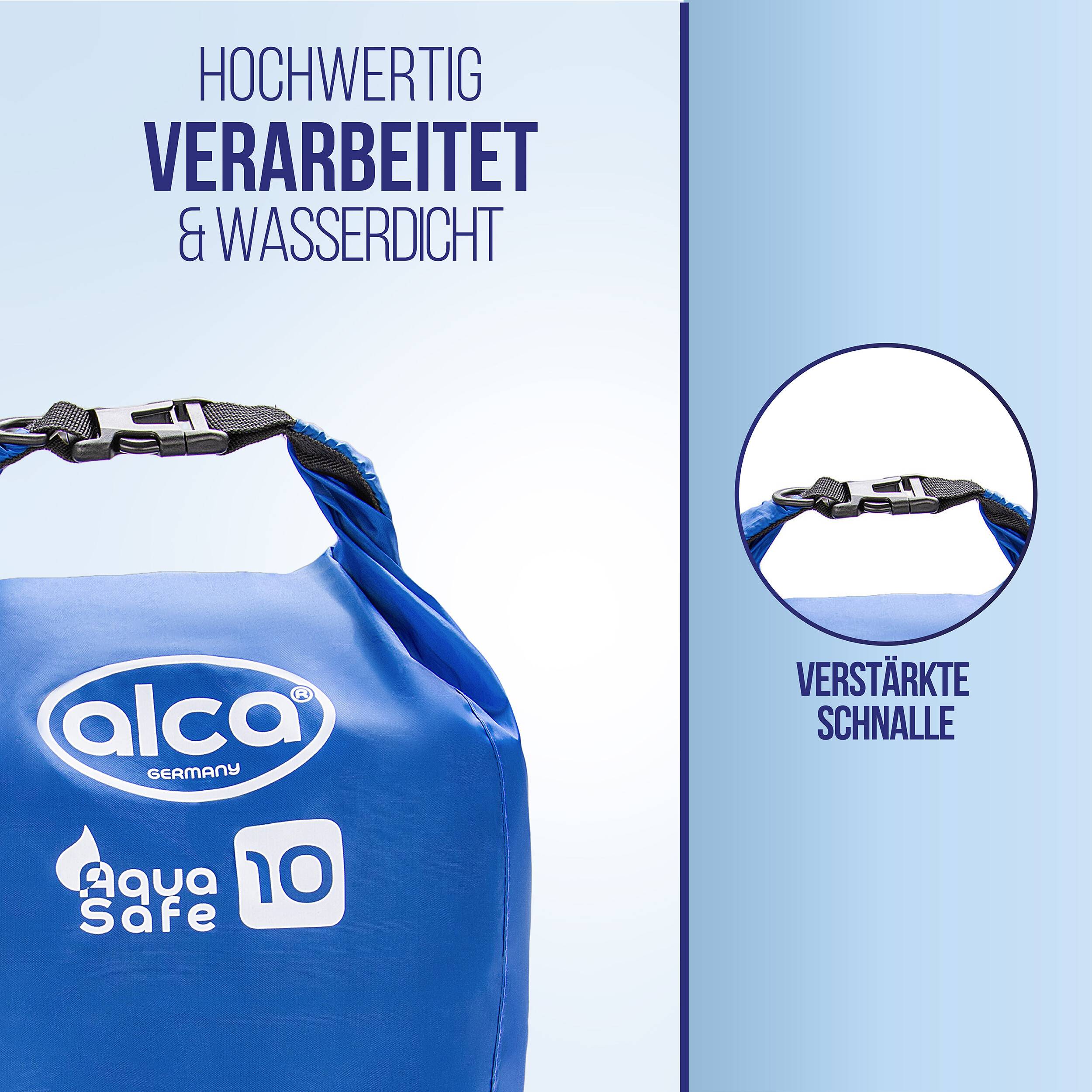 alca® Packsack wassergeschützt 10 l Volumen für Trekking beim Outdoor