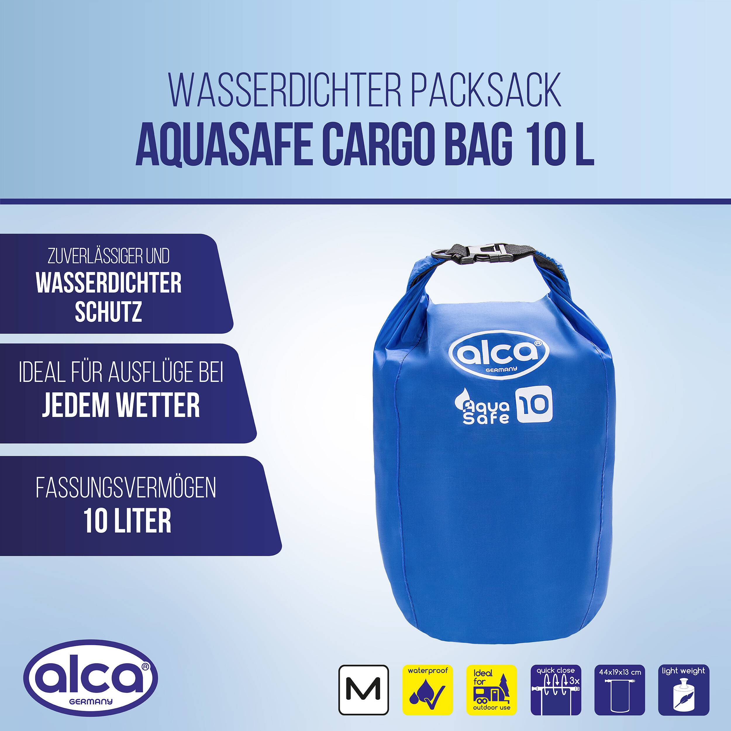 alca® Packsack wassergeschützt 10 l Volumen für Trekking beim Outdoor