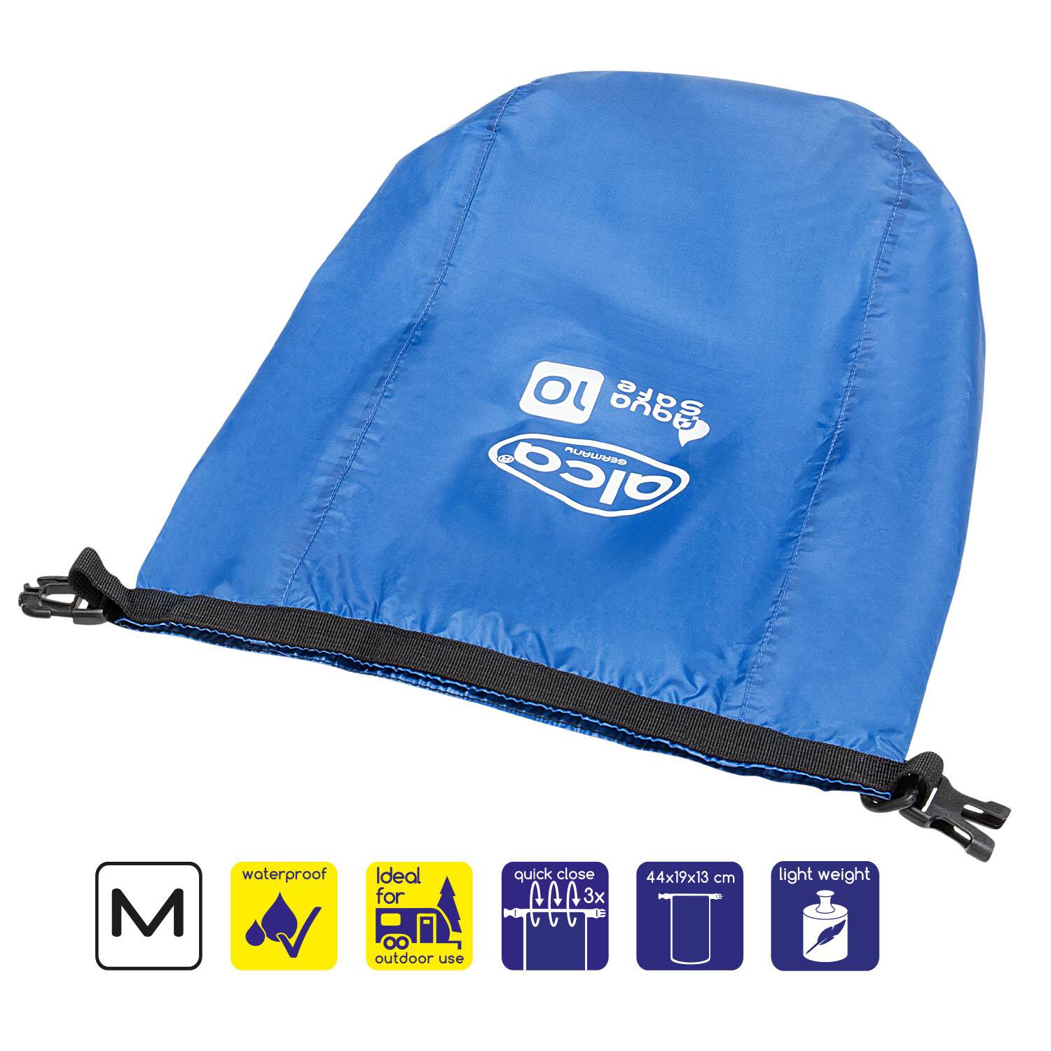 alca® Dry Bag wasserdichter Packsack - 10L Roll-Top Verschluss, wasserdichter Rucksack, Outdoor Tasche