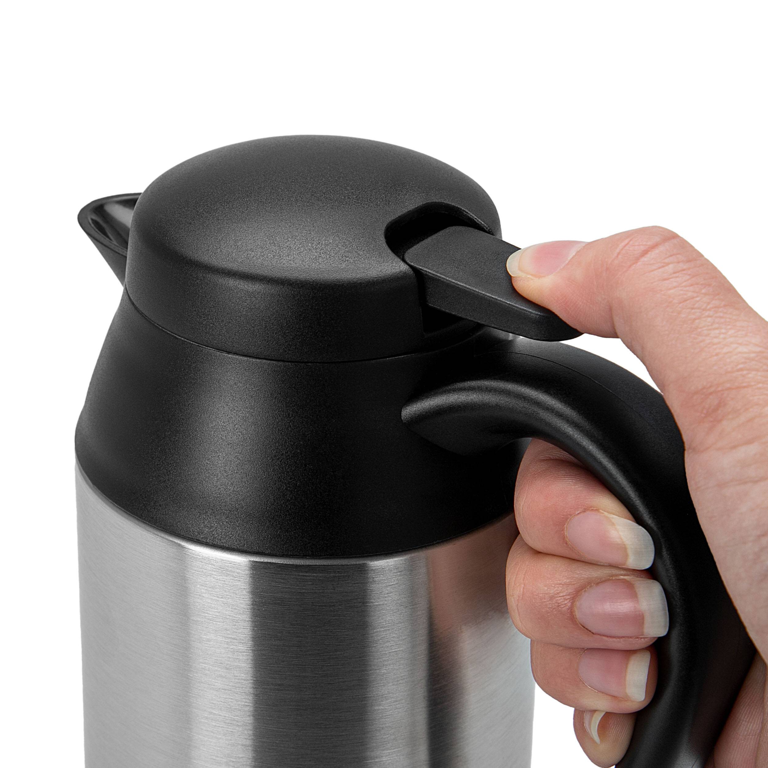 HEYNER® Wasserkocher Auto ThermoVar Black Edition 700ml 12V Tasche Becher 120 W Leistung Warmhaltefunktion 25 min