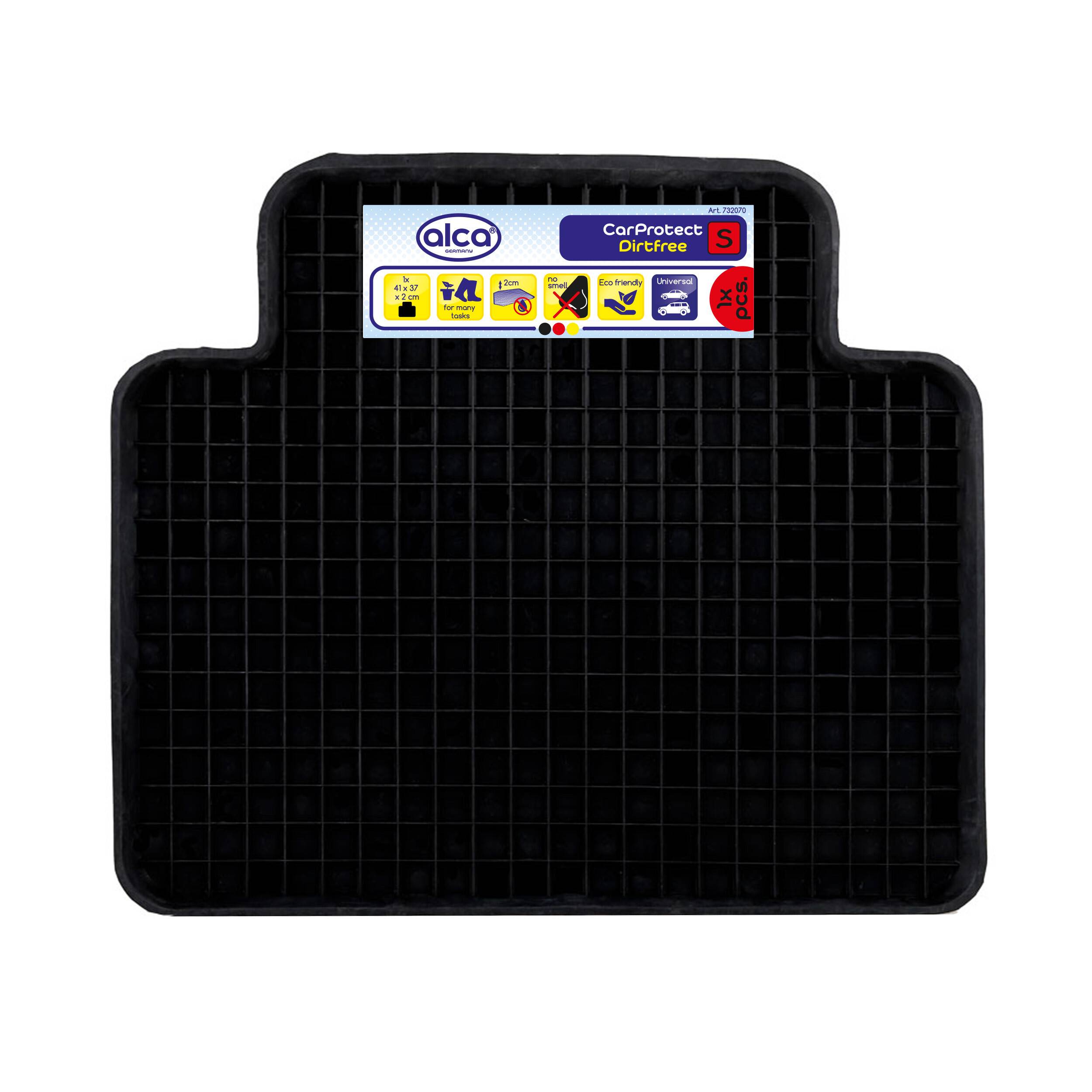 alca® Auto Gummi-Schalenmatte 41x37 cm, schwarz Gummifußmatte Universal Zubehör strapazierfähig wasser- und