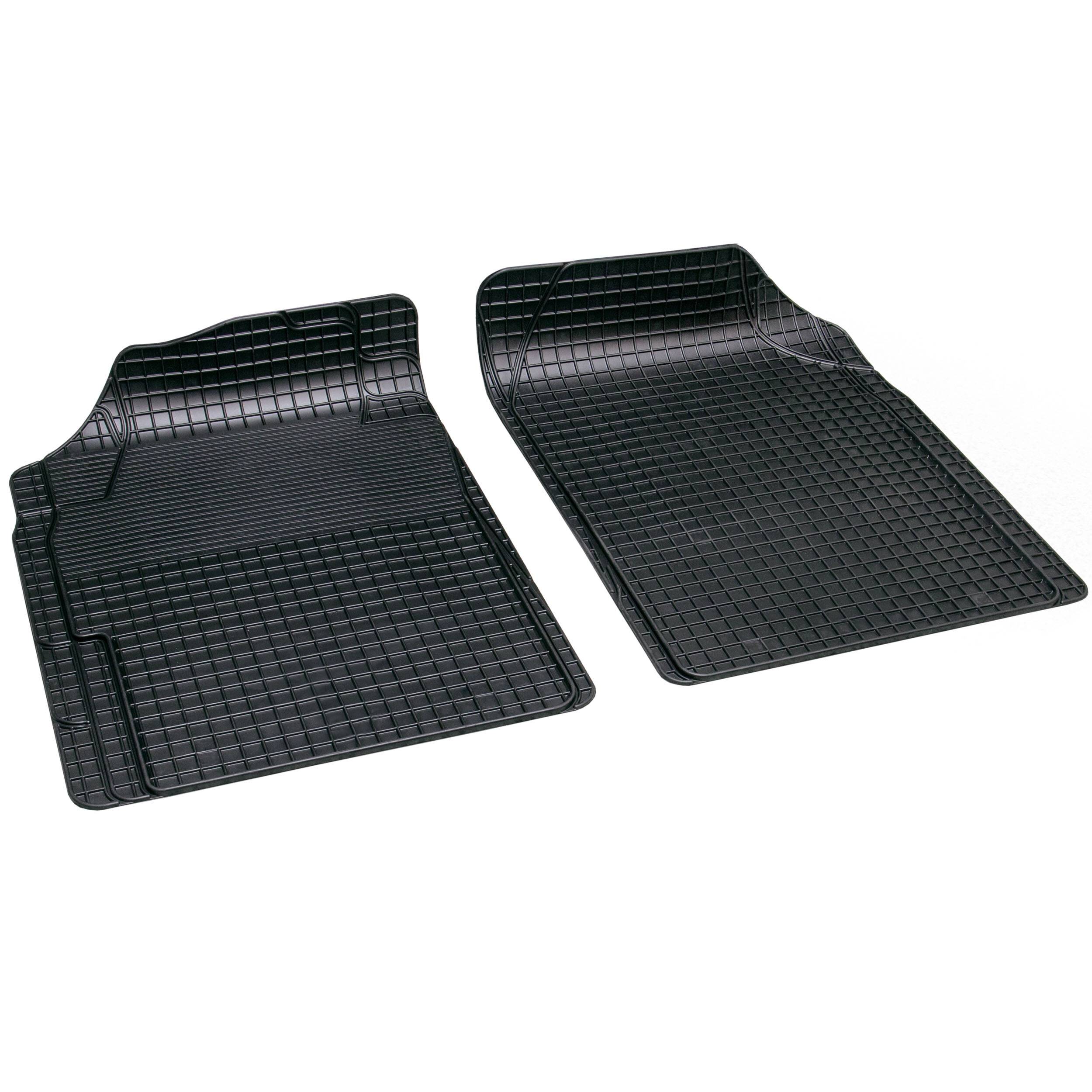 alca® Auto Gummifußmatte 2er-Set schwarz Universal zuschneidbar Gummimatten Gummi-Fußmatten Gummi mit Haltenoppen Fahrer
