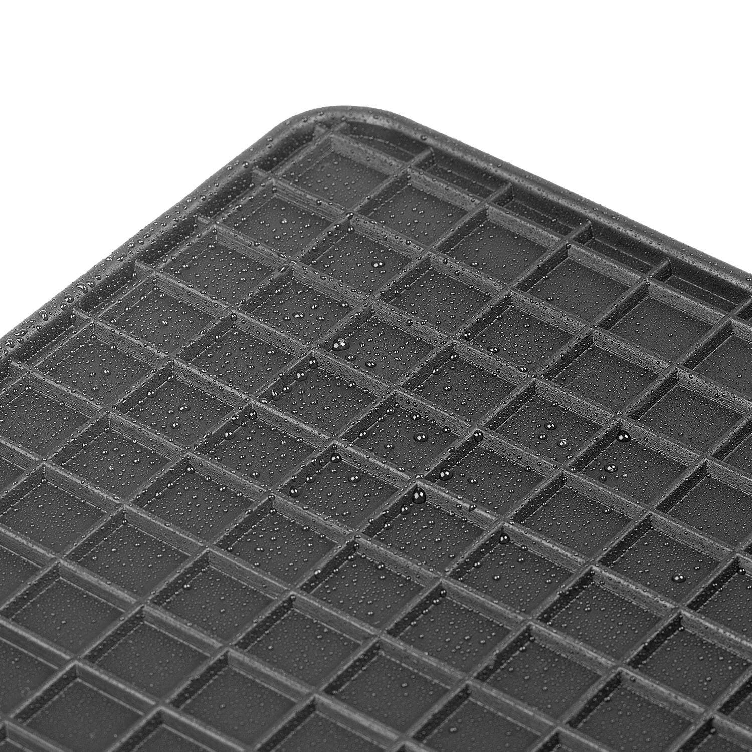 alca® Auto Gummifußmatte 4er-Set schwarz Universal zuschneidbar Gummimatten Gummi-Fußmatten Gummi mit Haltenoppen Fahrer