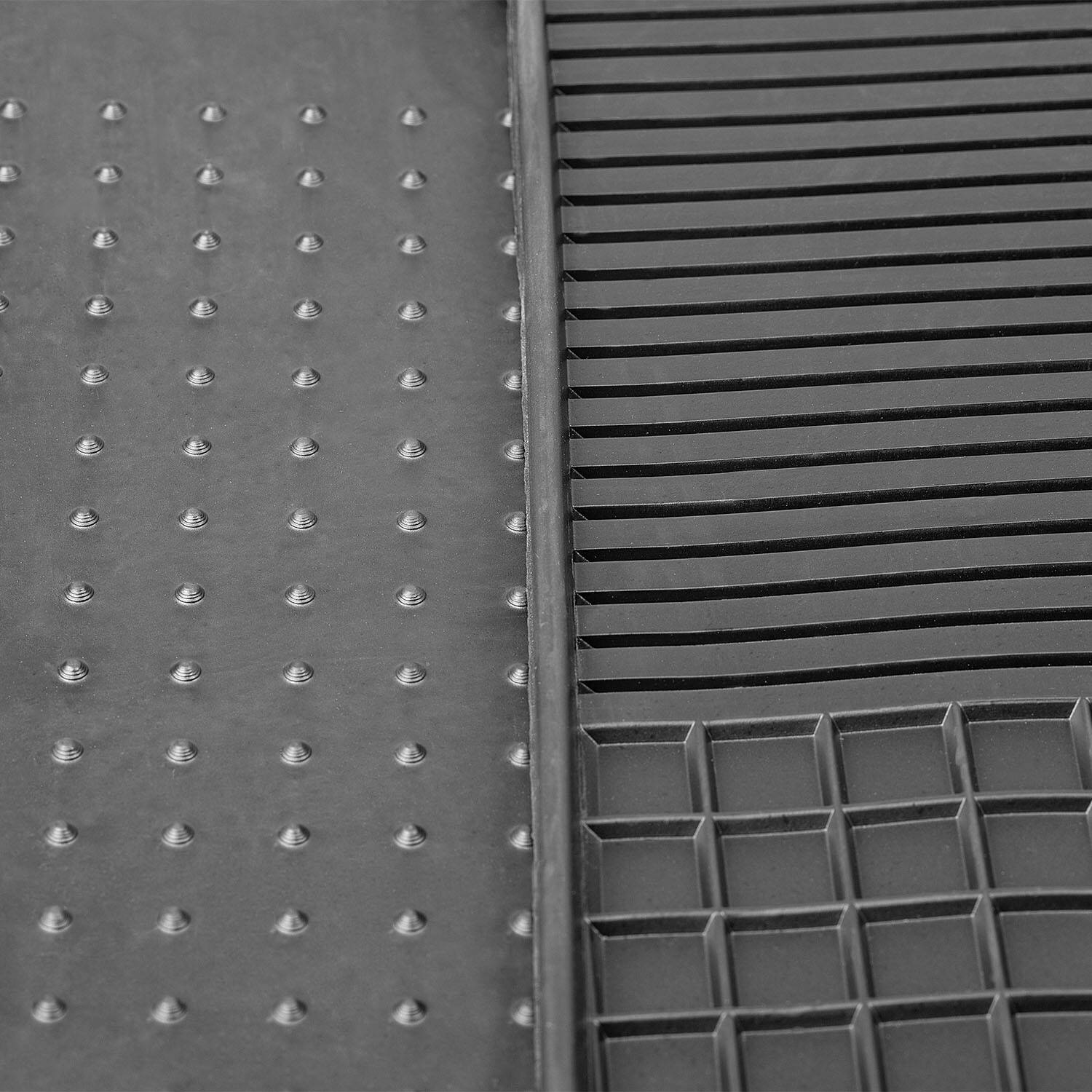 alca® Auto Gummifußmatte 4er-Set schwarz Universal zuschneidbar Gummimatten Gummi-Fußmatten Gummi mit Haltenoppen Fahrer