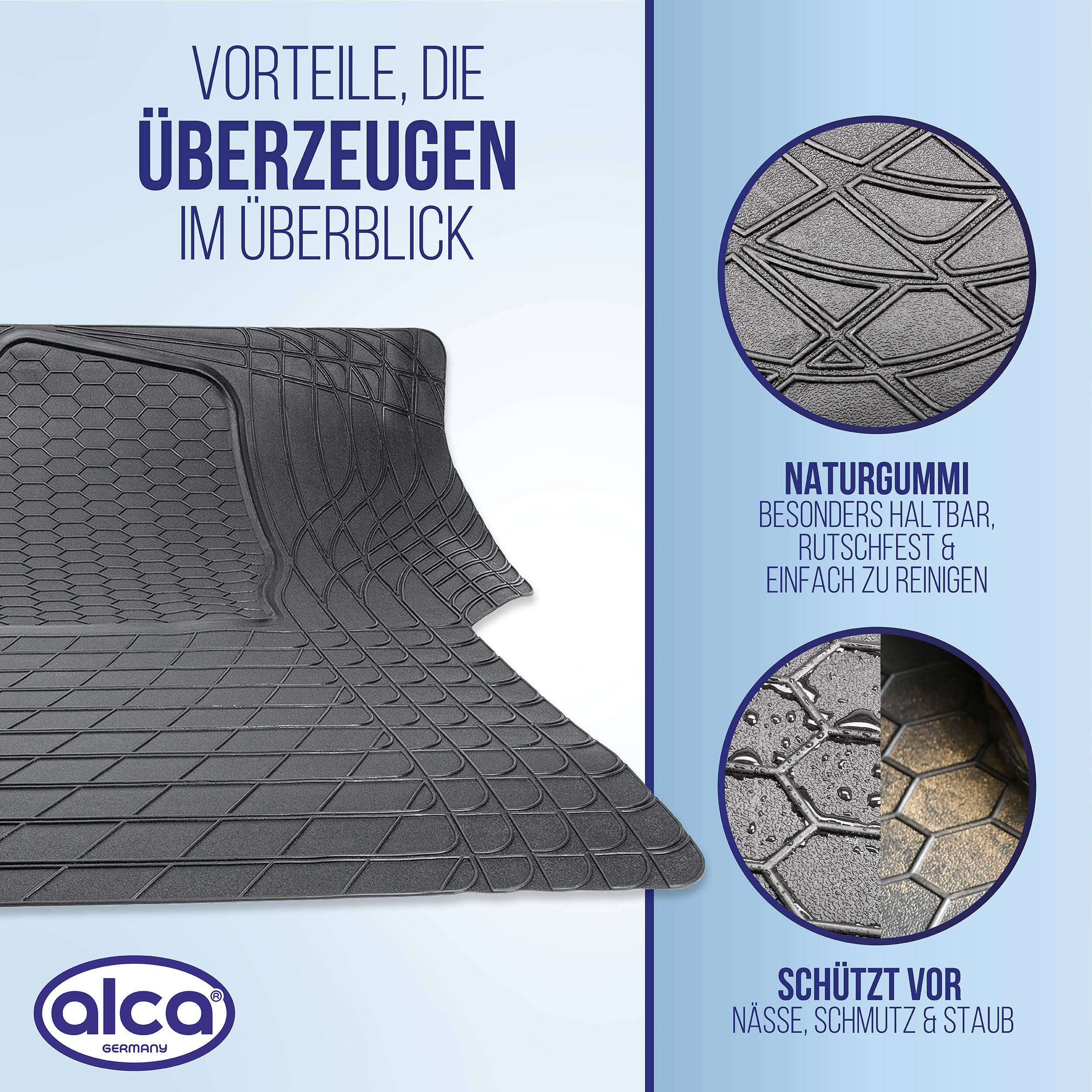 alca® Kofferraummatte Gummi 140x108 cm schwarz