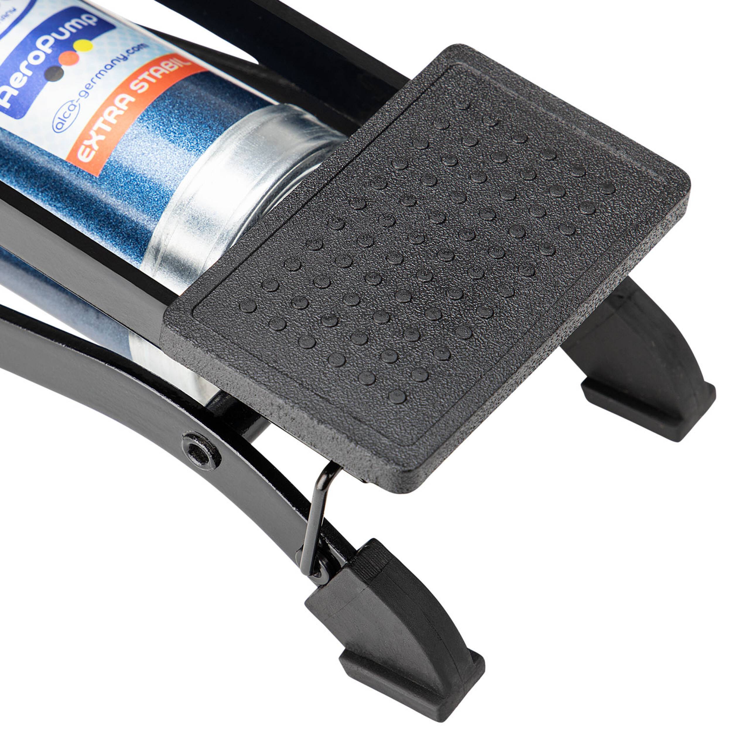 alca® Luftpumpe Fußluftpumpe, Fahrradluftpumpe, Hochleistungs-Fußpumpe, 7 bar, 4 Adapter inklusive