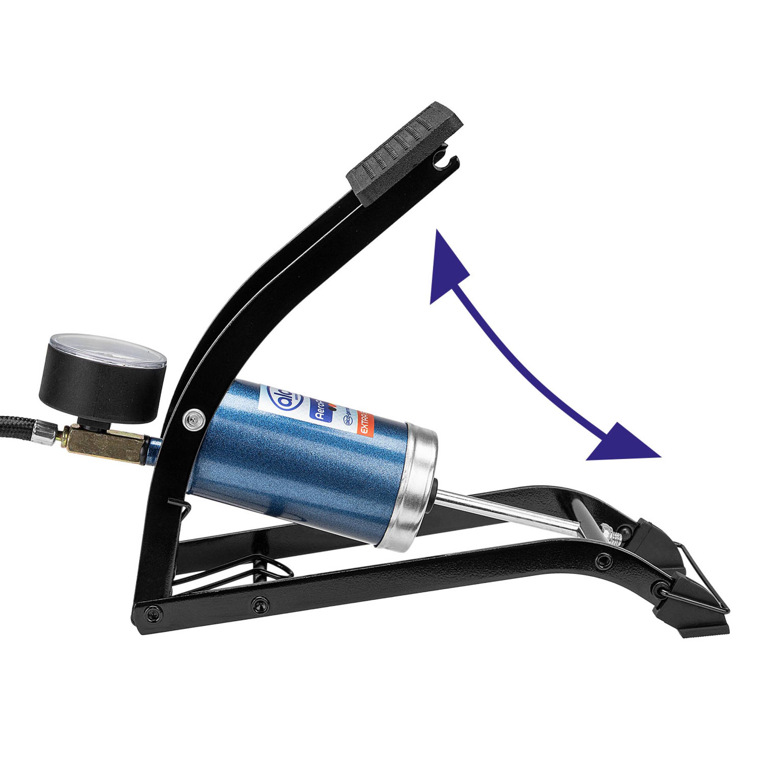 alca® Luftpumpe Fußluftpumpe, Fahrradluftpumpe, Hochleistungs-Fußpumpe, 7 bar, 4 Adapter inklusive