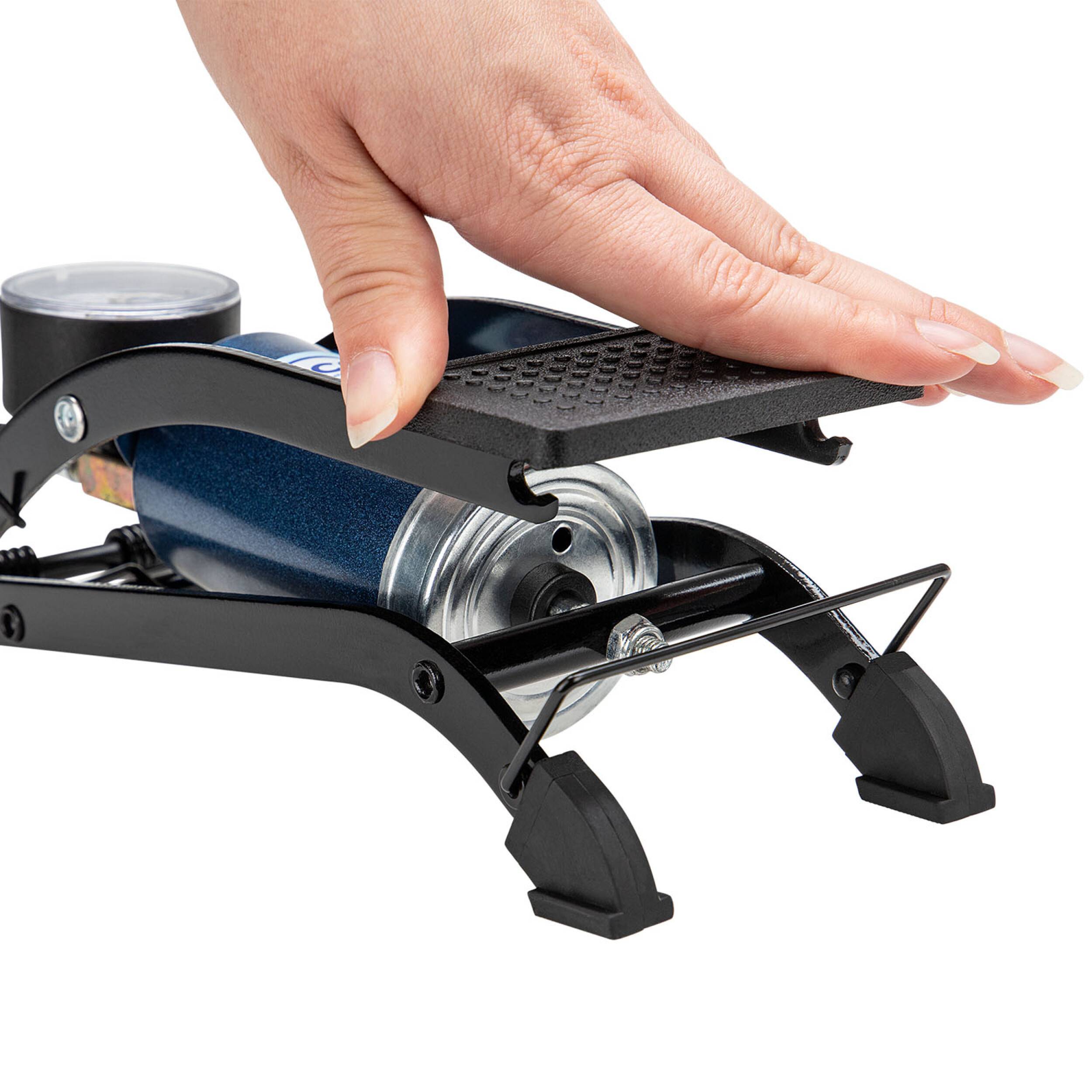 alca® Luftpumpe Fußluftpumpe, Fahrradluftpumpe, Hochleistungs-Fußpumpe, 7 bar, 4 Adapter inklusive