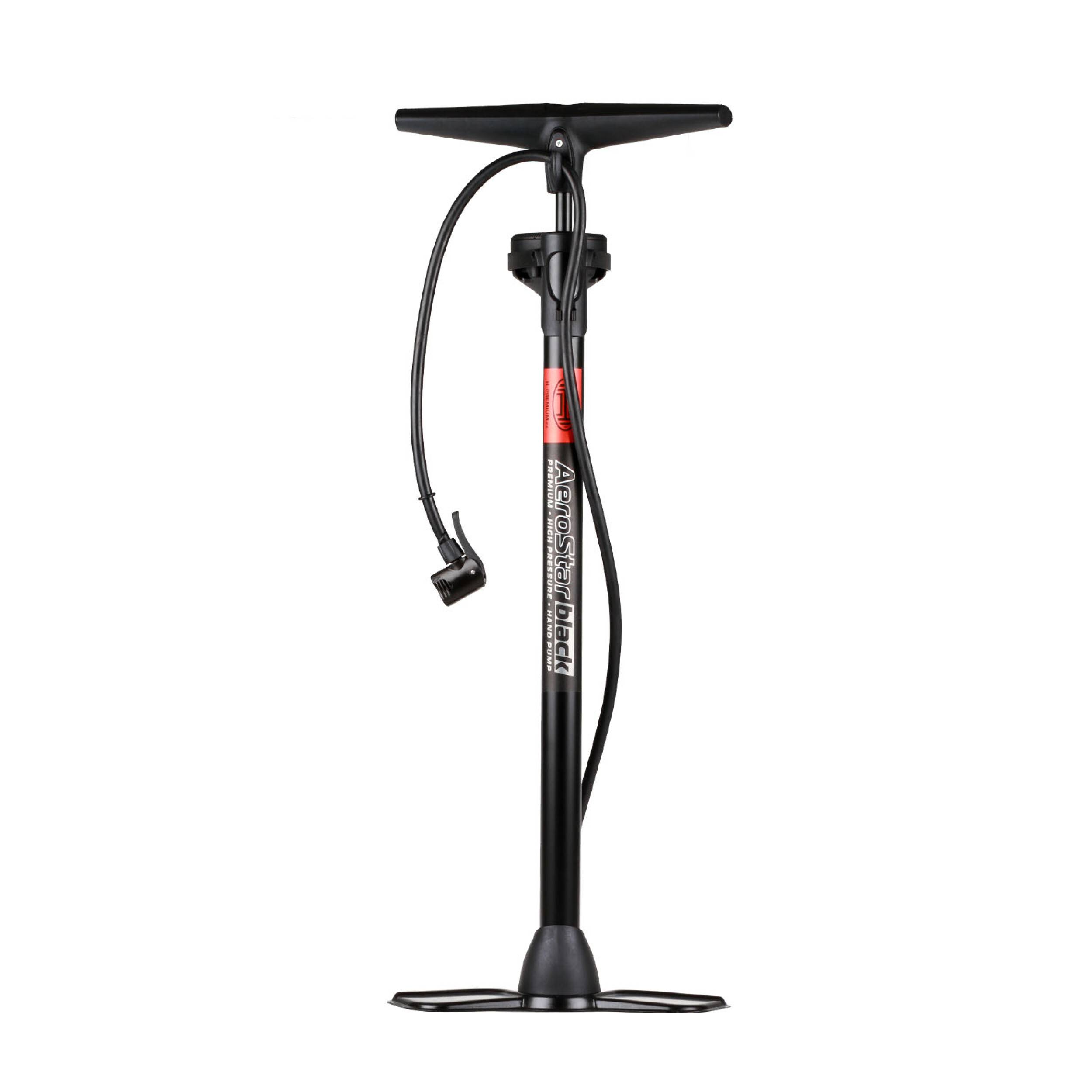 HEYNER® 216300 Hand Luftpumpe mit Manometer Black Edition