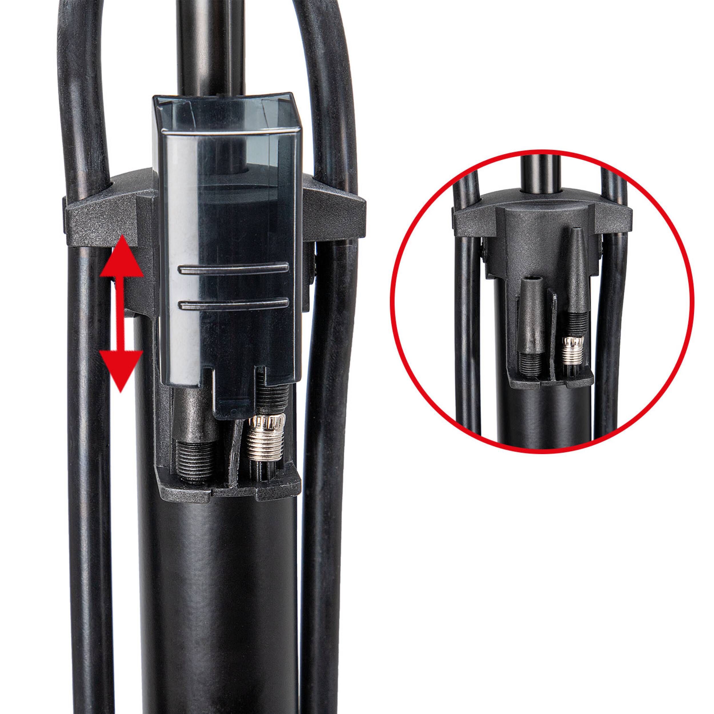 HEYNER® Standluftpumpe, Fahrradpumpe, Standpumpe 11 bar, Multi-Ventil Anschluss, für alle Ventile