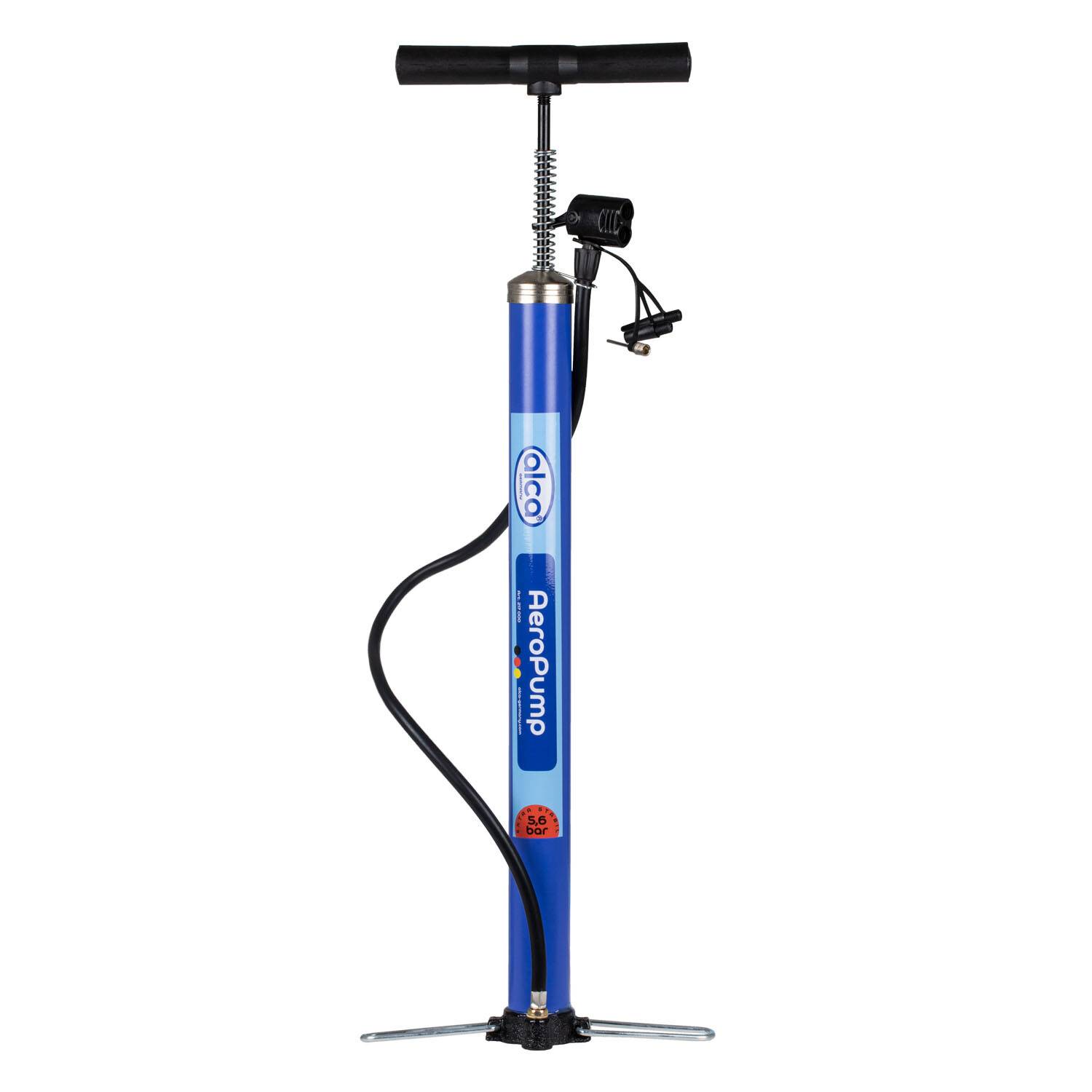 alca® Luftpumpe für Fahrrad 5,6 bar, mit Adaptern für Schlauchventile