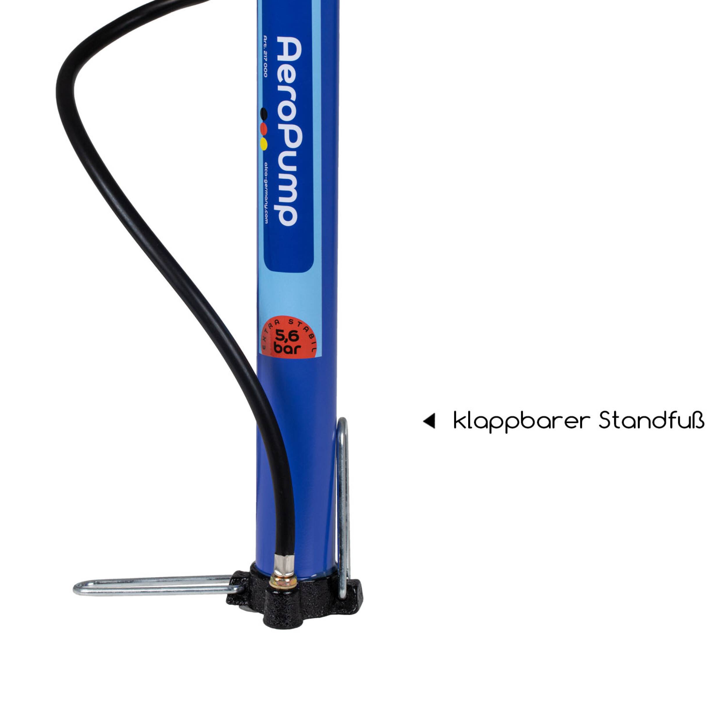 alca® Luftpumpe Fahrrad Hochleistungs-Handpumpe mit Adaptern für alle Schlauchventile Standpumpe Reifenpumpe