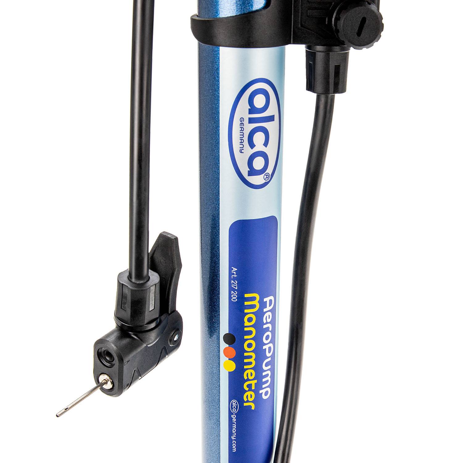 alca® Handpumpe 11 bar, Manometer, Fahrradpumpe Auto Luftpumpe, 60 cm für Multi-, Schrader-, Dunlop- &