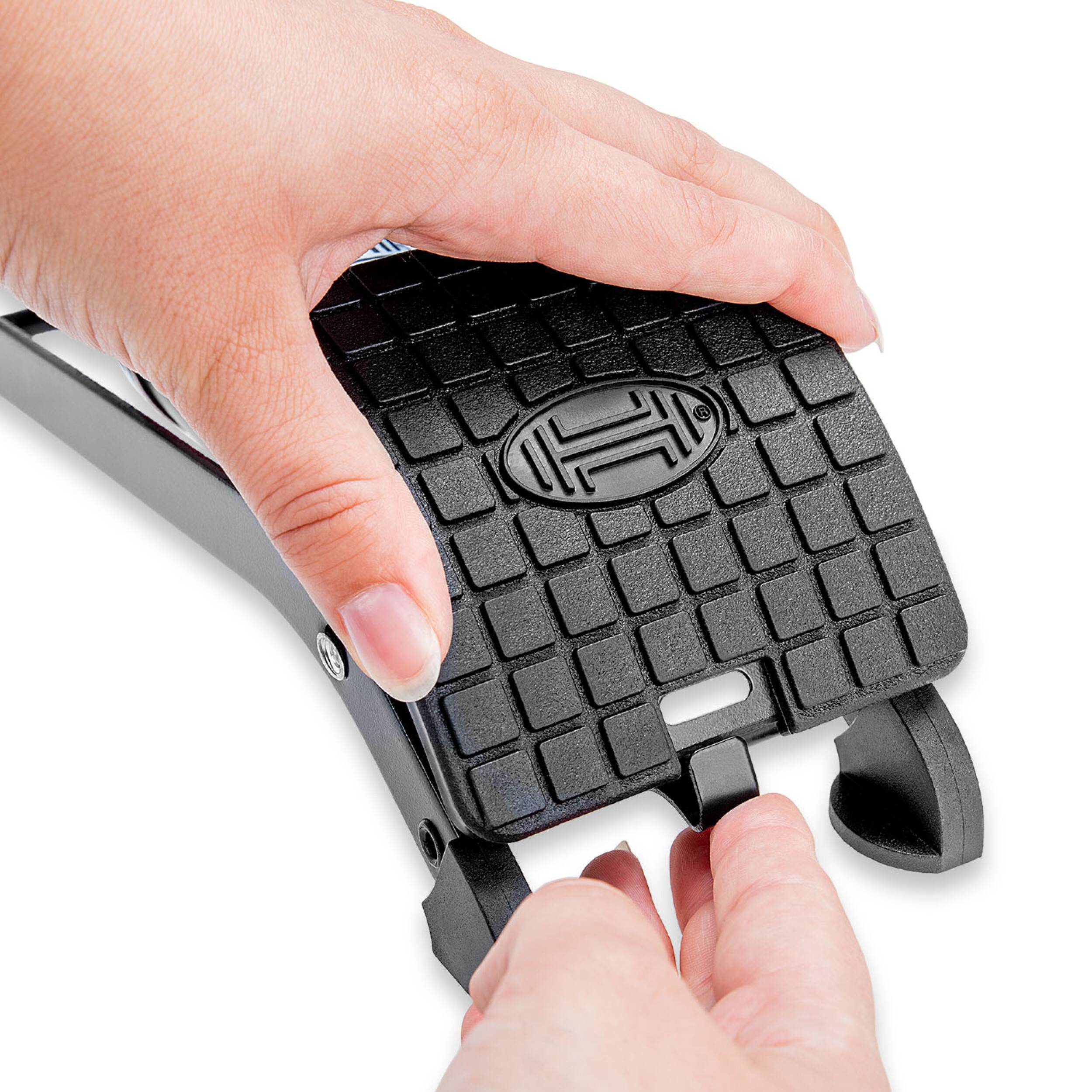 HEYNER® Premium-Fußluftpumpe 10 bar + Tasche & Adapter BlackEdition PedalPower PRO