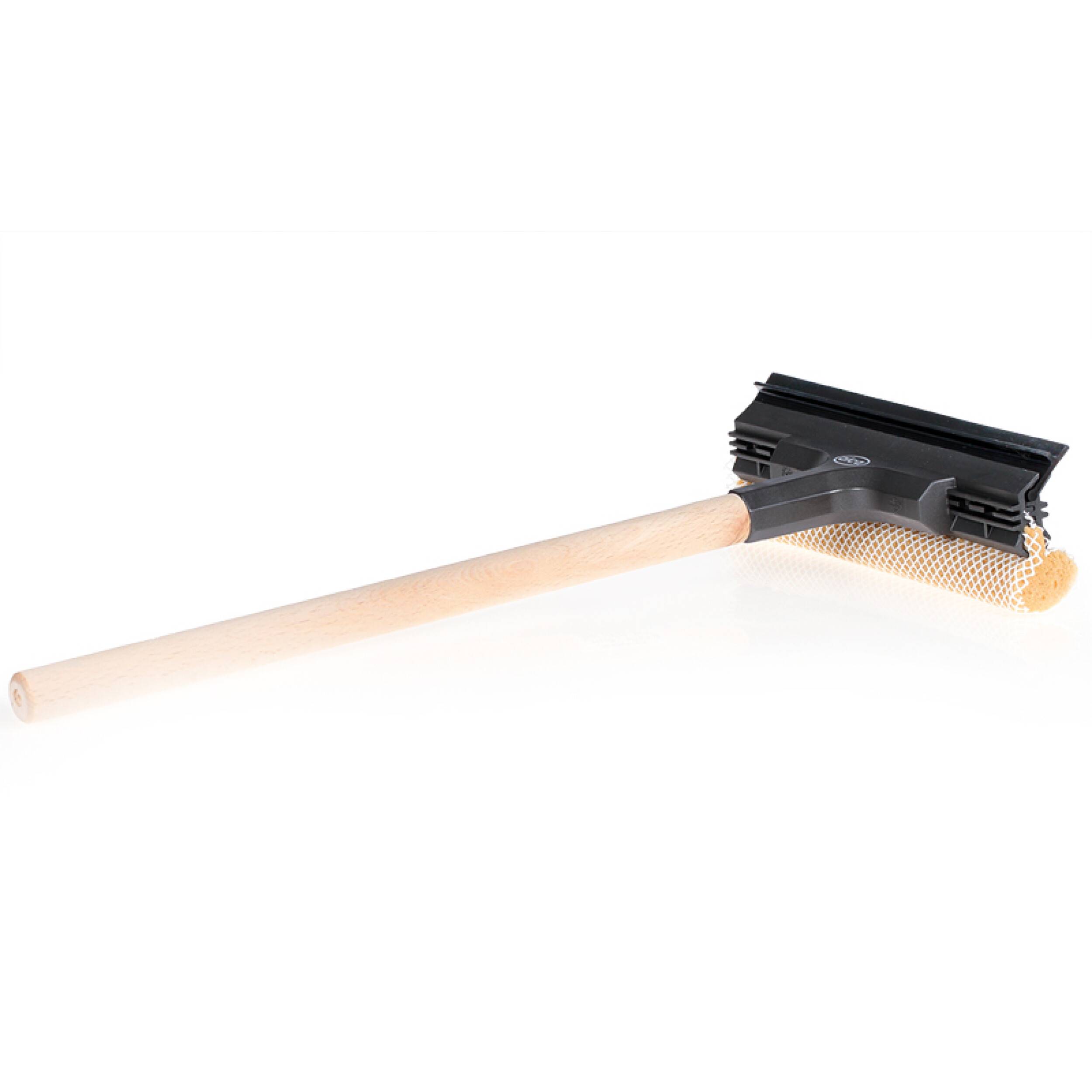 alca® Scheibenreiniger mit Holzstiel, Abzieher, Fensterreiniger mit Gummilippe