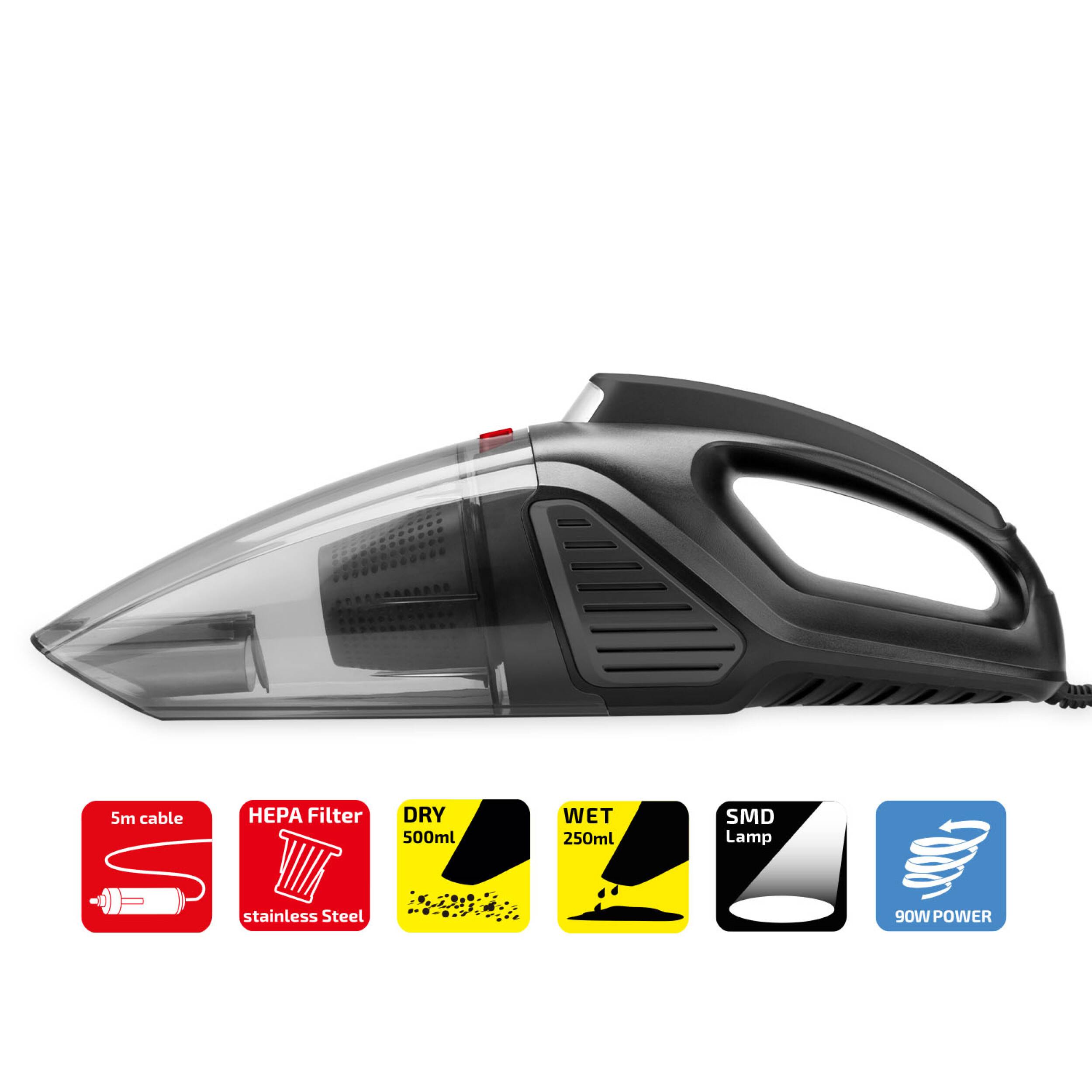 HEYNER® Premium Auto-Staubsauger 12V kompakt hohe Saugkraft Camping