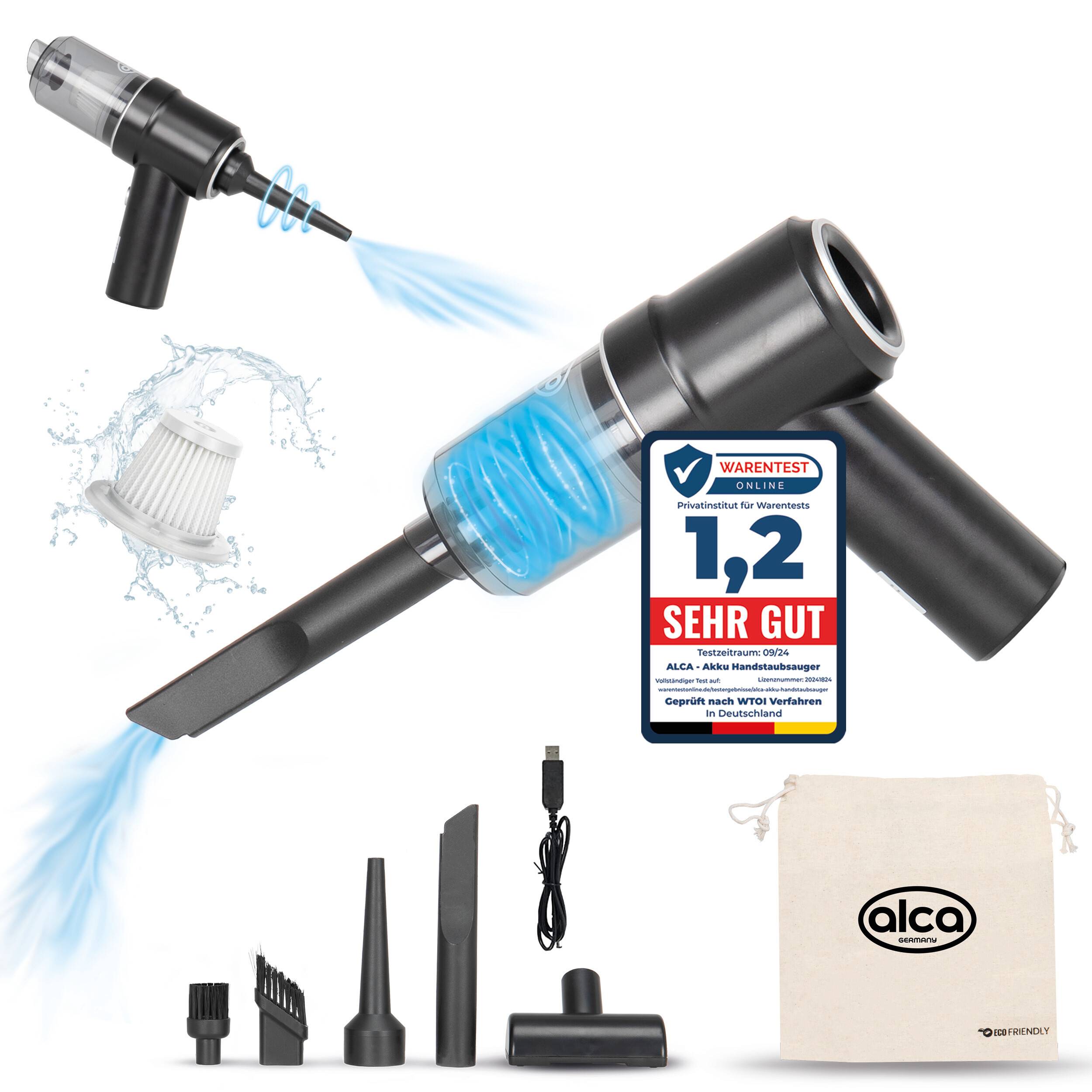 alca® Akku Handstaubsauger kabellos Mini Staubsauger mit Gebläsefunktion Handsauger kompakt tragbar leicht kabellos mit