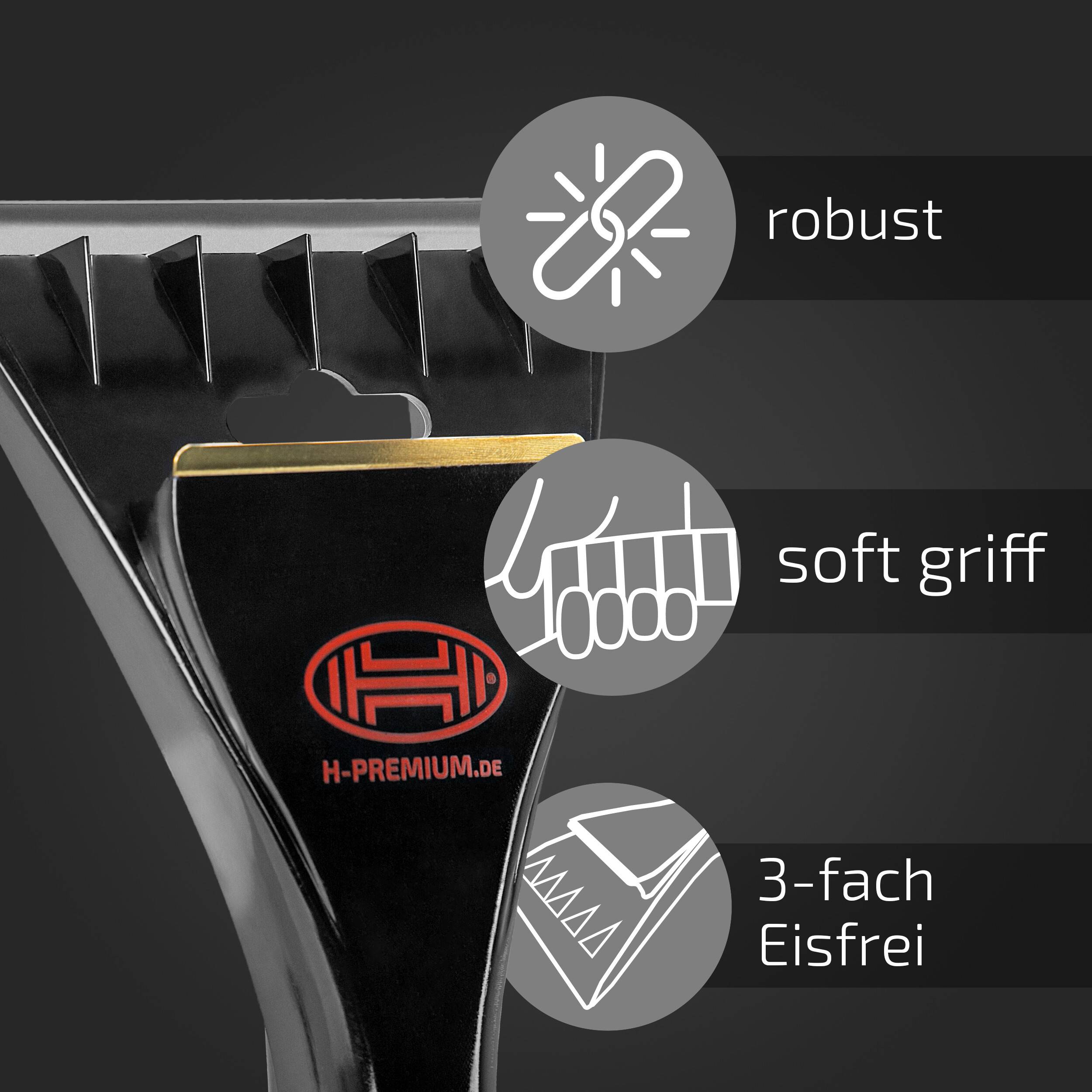 HEYNER® Eiskratzer Auto mit extra breiter Messingklinge und Eisbrecher Scheibenkratzer Eisschaber aus Polycarbonat und