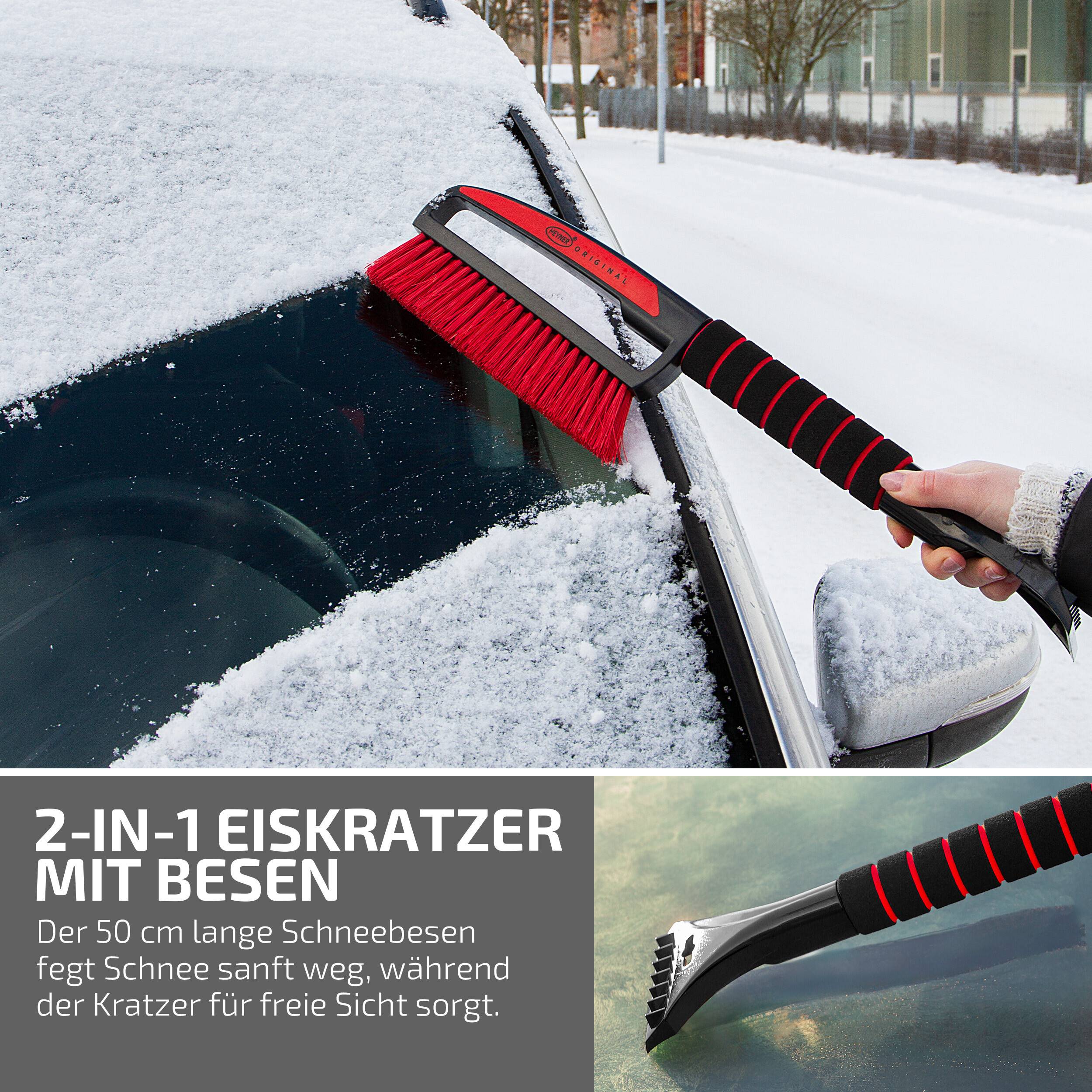 HEYNER® Eiskratzer Auto mit Besen TESTSIEGER 2024 * 9cm Klinge I mit