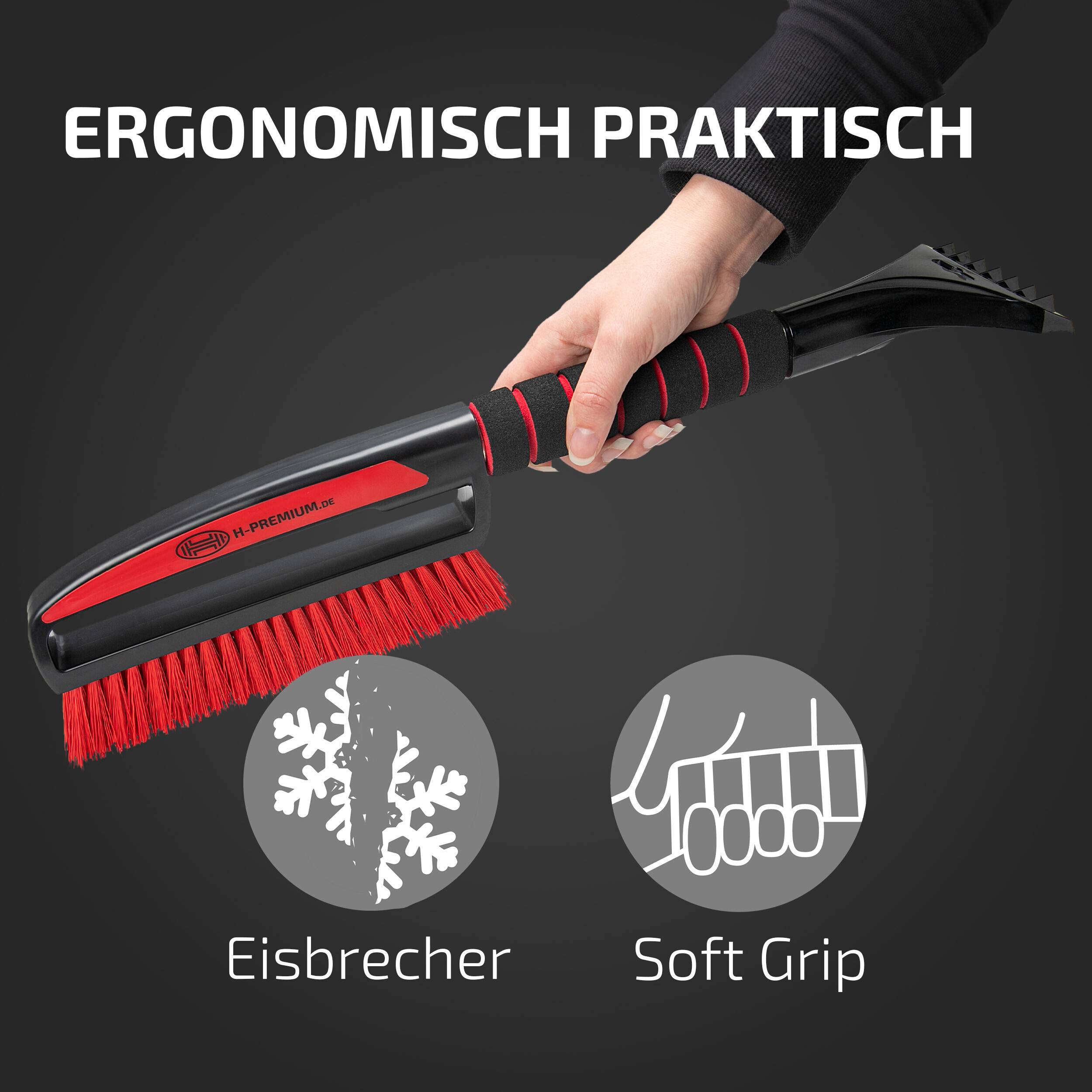 HEYNER® Eiskratzer Auto mit Besen TESTSIEGER 2024 * 9cm Klinge I mit Schneebesen mit 3cm x 22cm aus Polysterol I