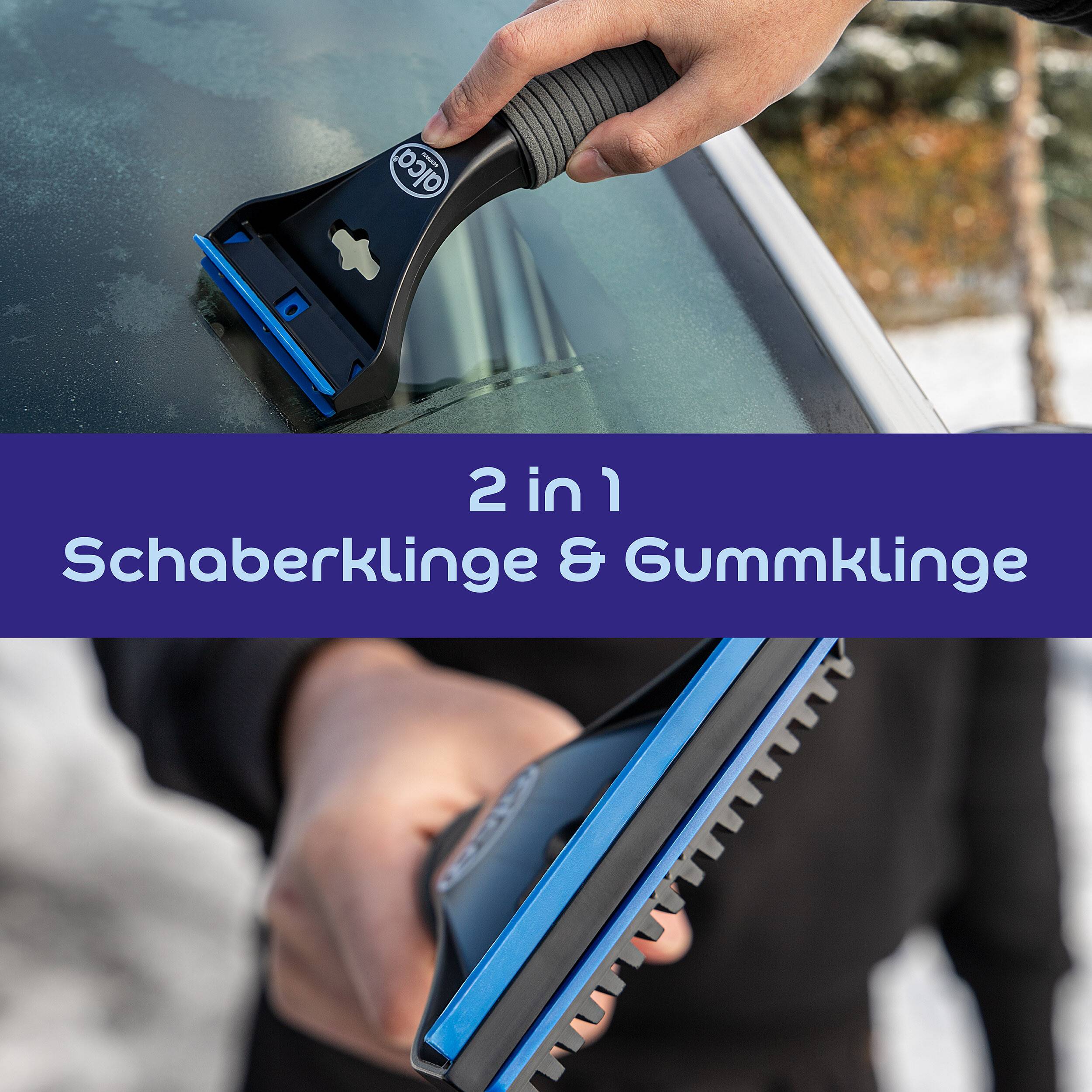 alca® Auto Eiskratzer Eisschaber Scheibenkratzer mit weichem Griff, Gummilippe und Wechselklinge