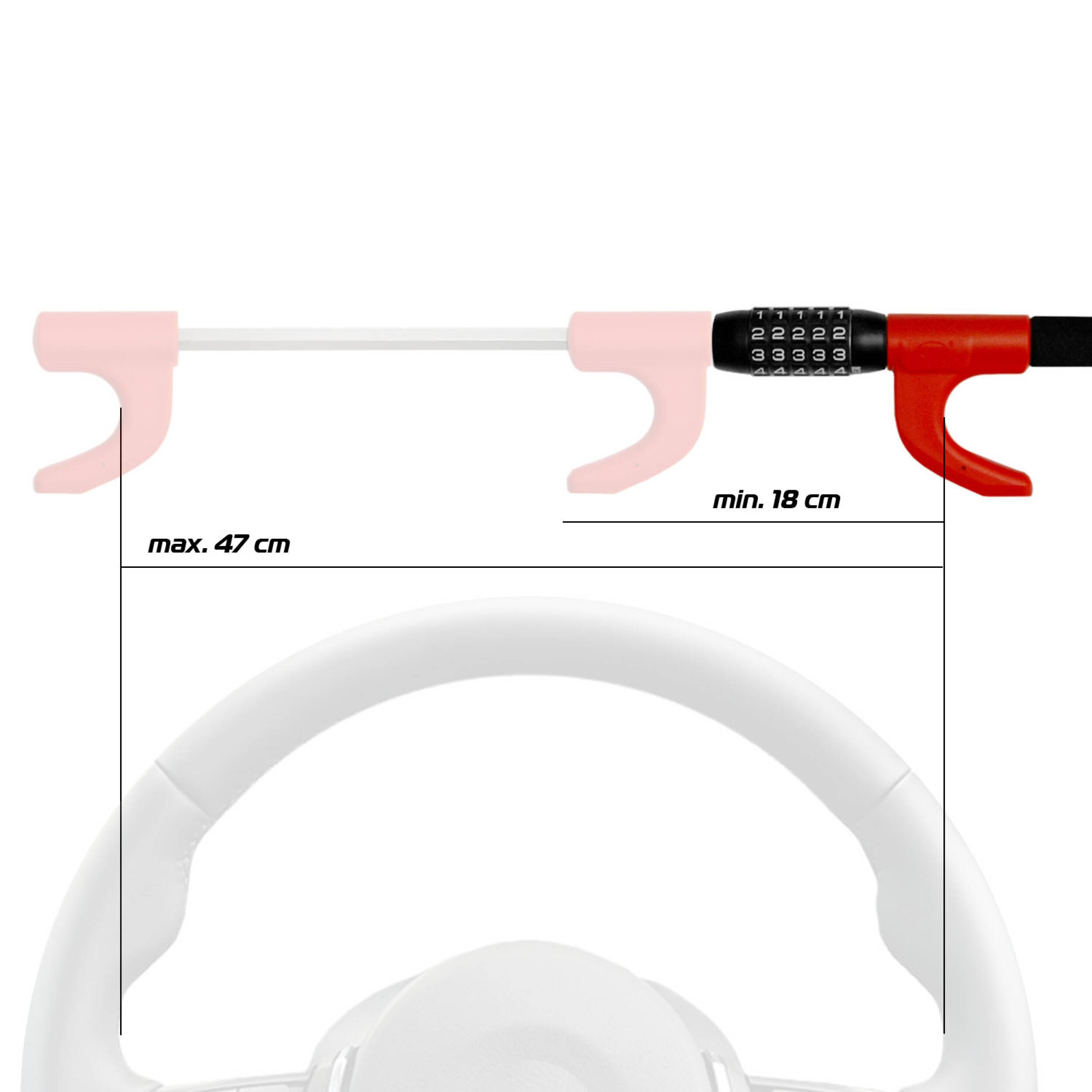 HEYNER® Lenkradsperre Wegfahrsperre mit Zahlenschloss Diebstahlsicherung WheelBlock PRO