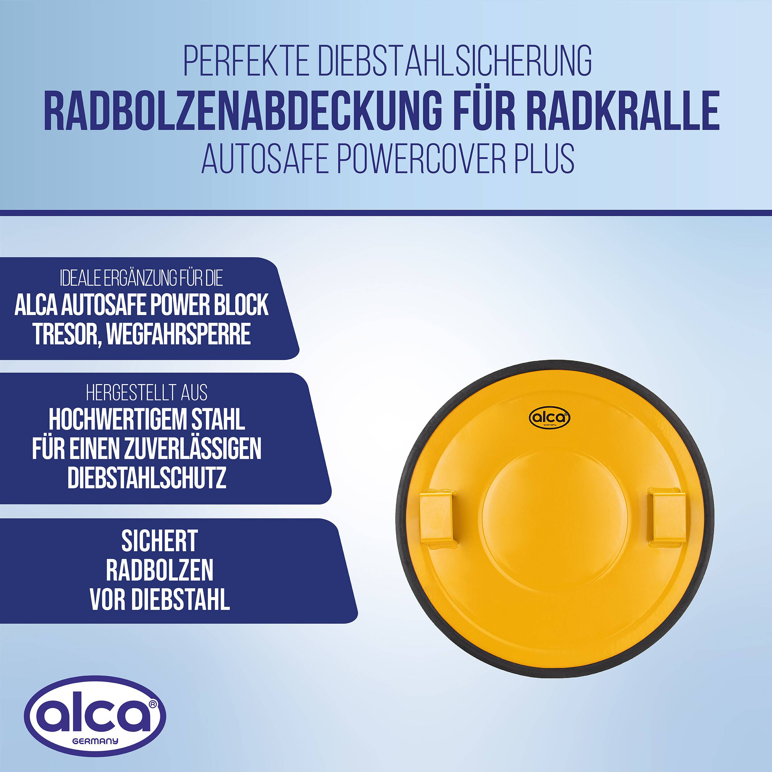 alca® Schutzabdeckung AutoSafe PowerCover Plus I Diebstahlschutz für Radbolzen I Ergänzung oder Ersatz für Radkralle M &