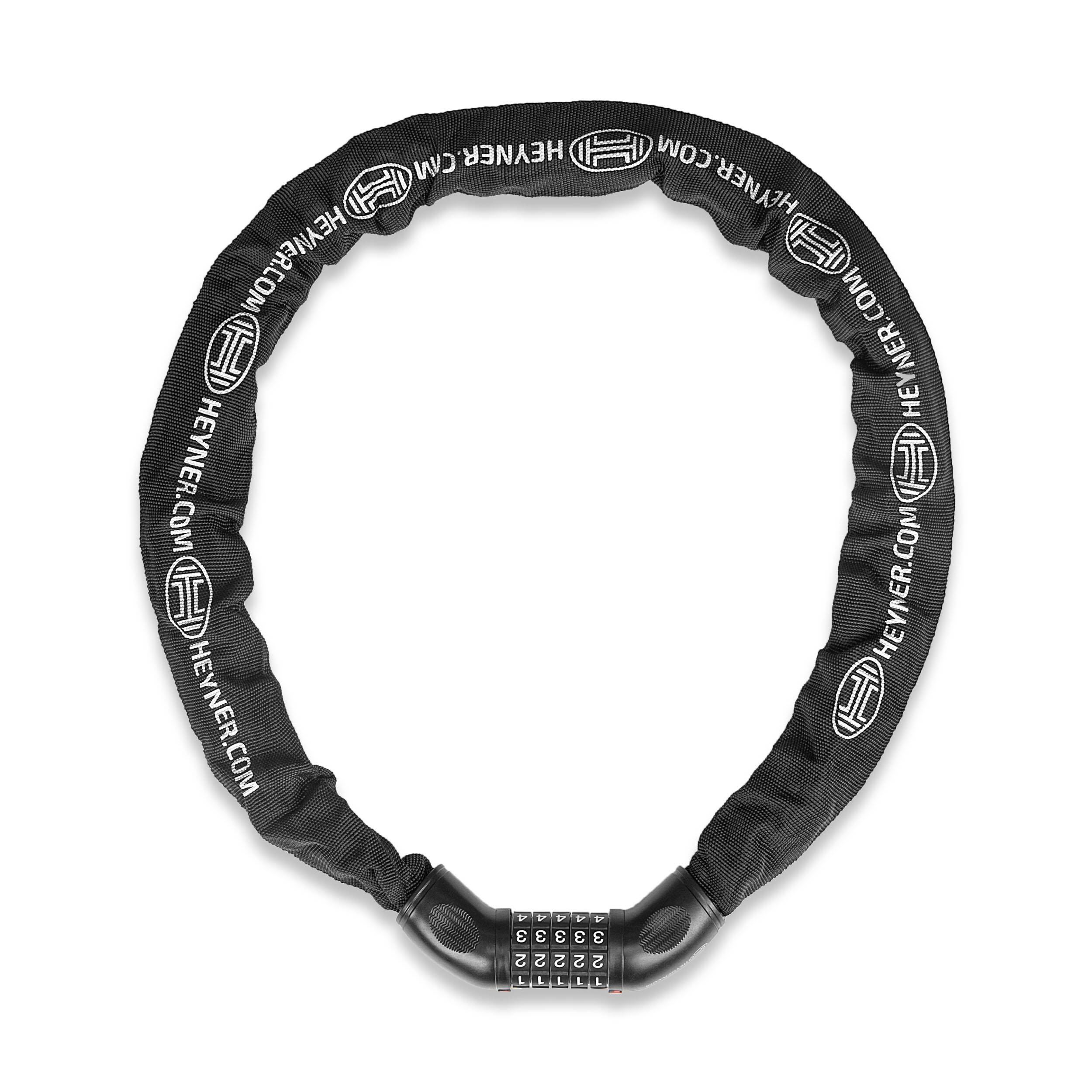 HEYNER® Fahrradschloss, Kettenschloss, Hochsicherheits-Zahlenschloss, Diebstahlschutz 90 cm