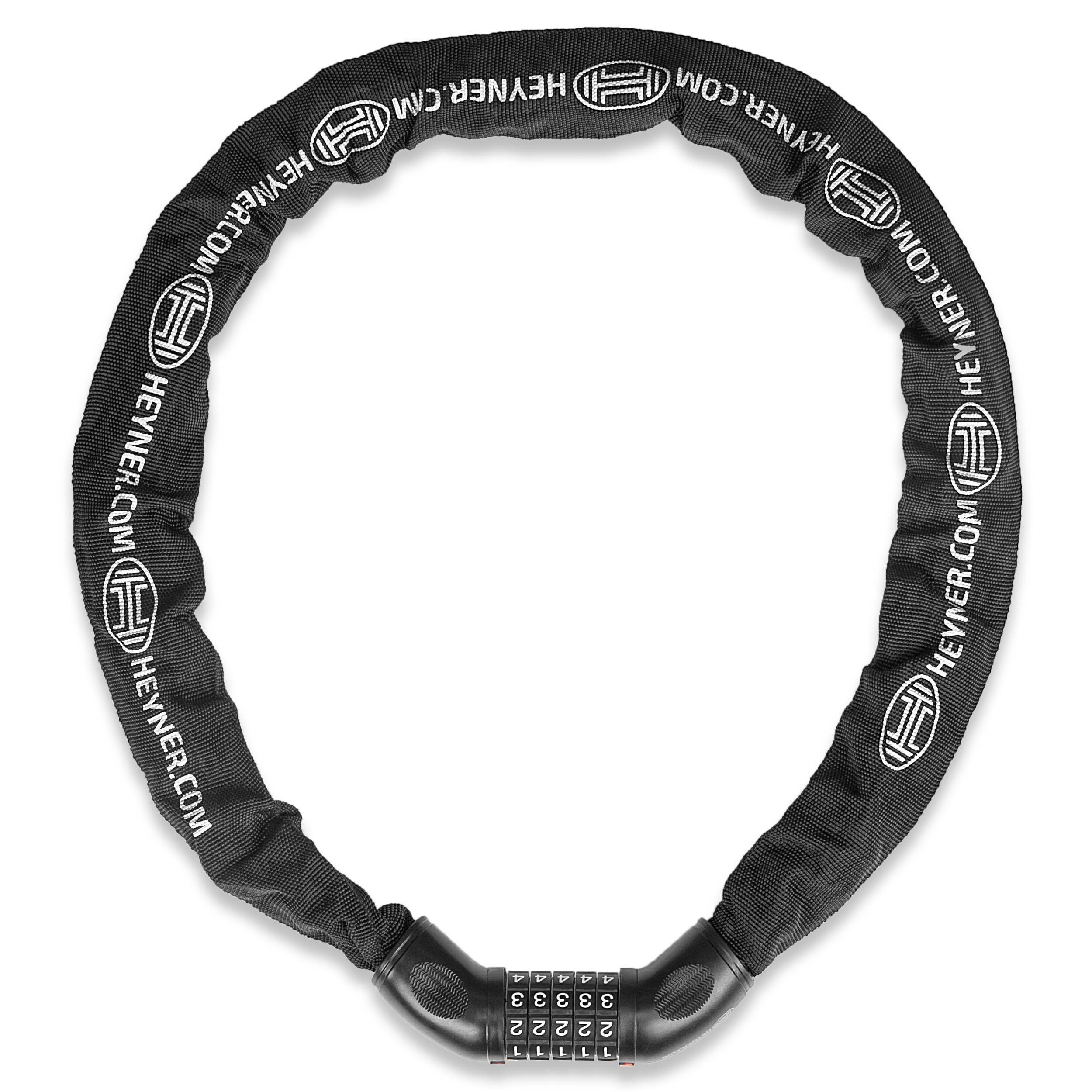 HEYNER® Fahrradschloss, Kettenschloss, Hochsicherheits-Zahlenschloss, Diebstahlschutz 110 cm