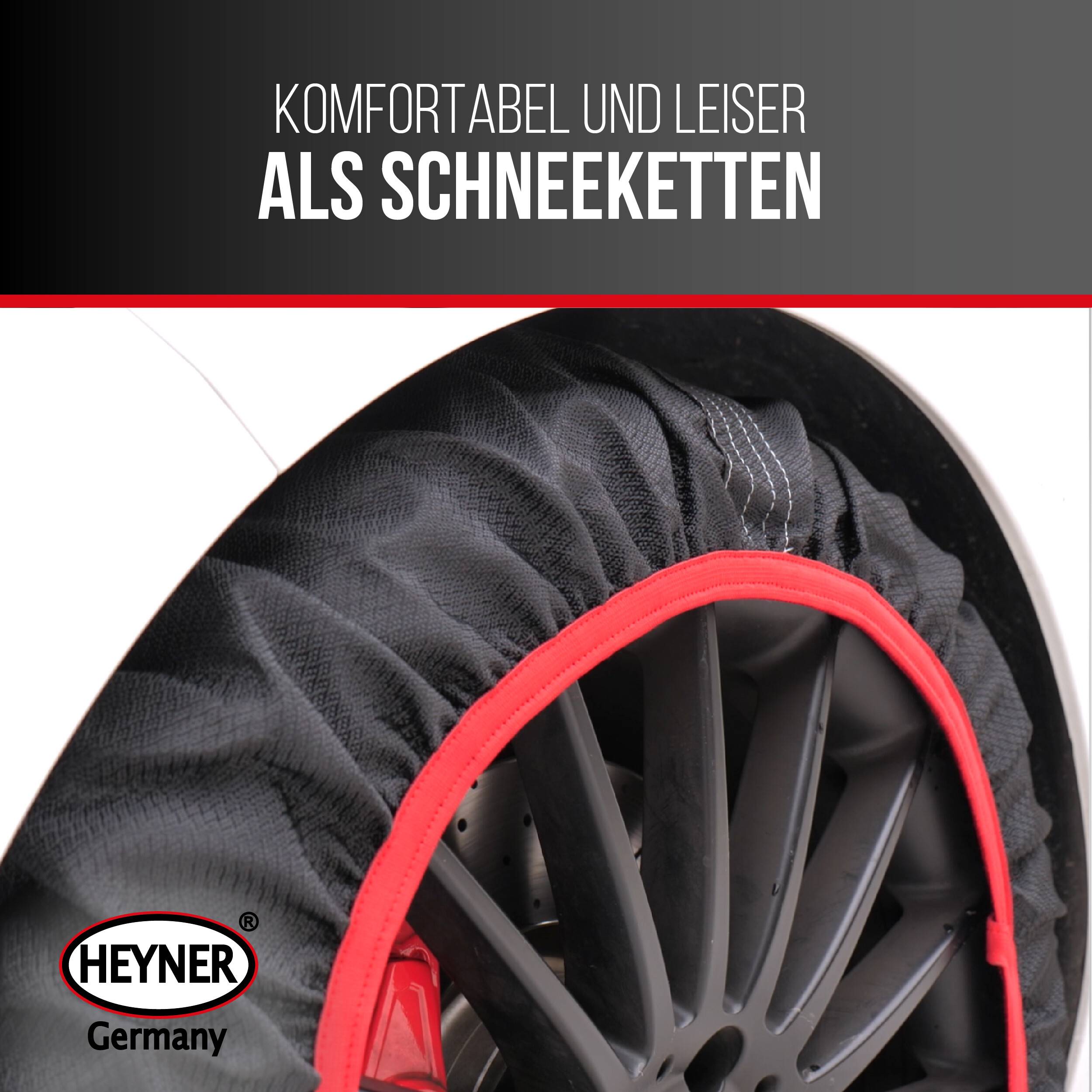 Heyner® Schneeketten Textilschneeketten Anfahrhilfe Stoffketten Snowsocks aus Stoff 2 Stück, Größe L 14"-20"