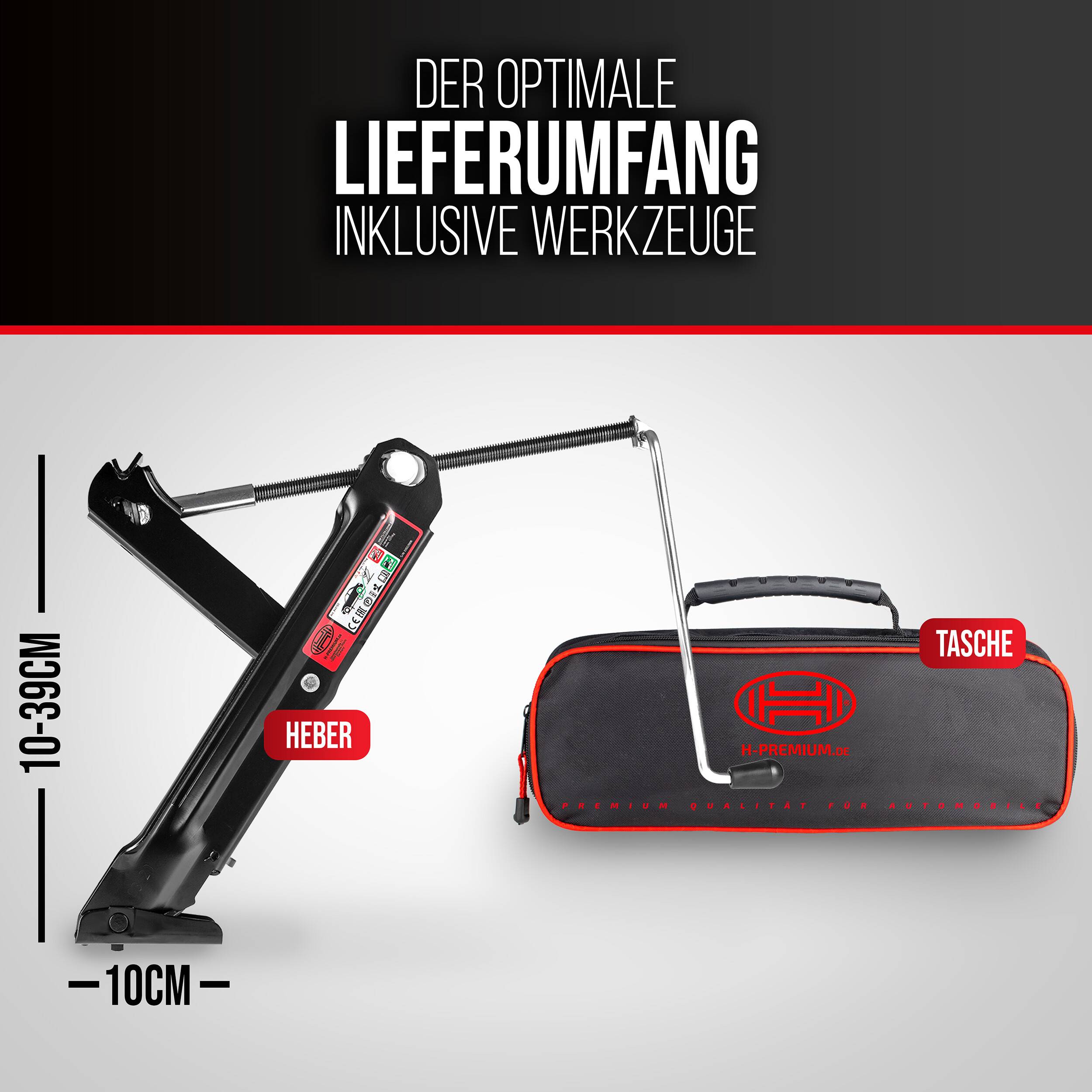 HEYNER® Wagenheber OEM Erstausrüsterqualität inkl. Tasche speziell für T5/T6 bis 1375 kg, ab Baujahr 2010