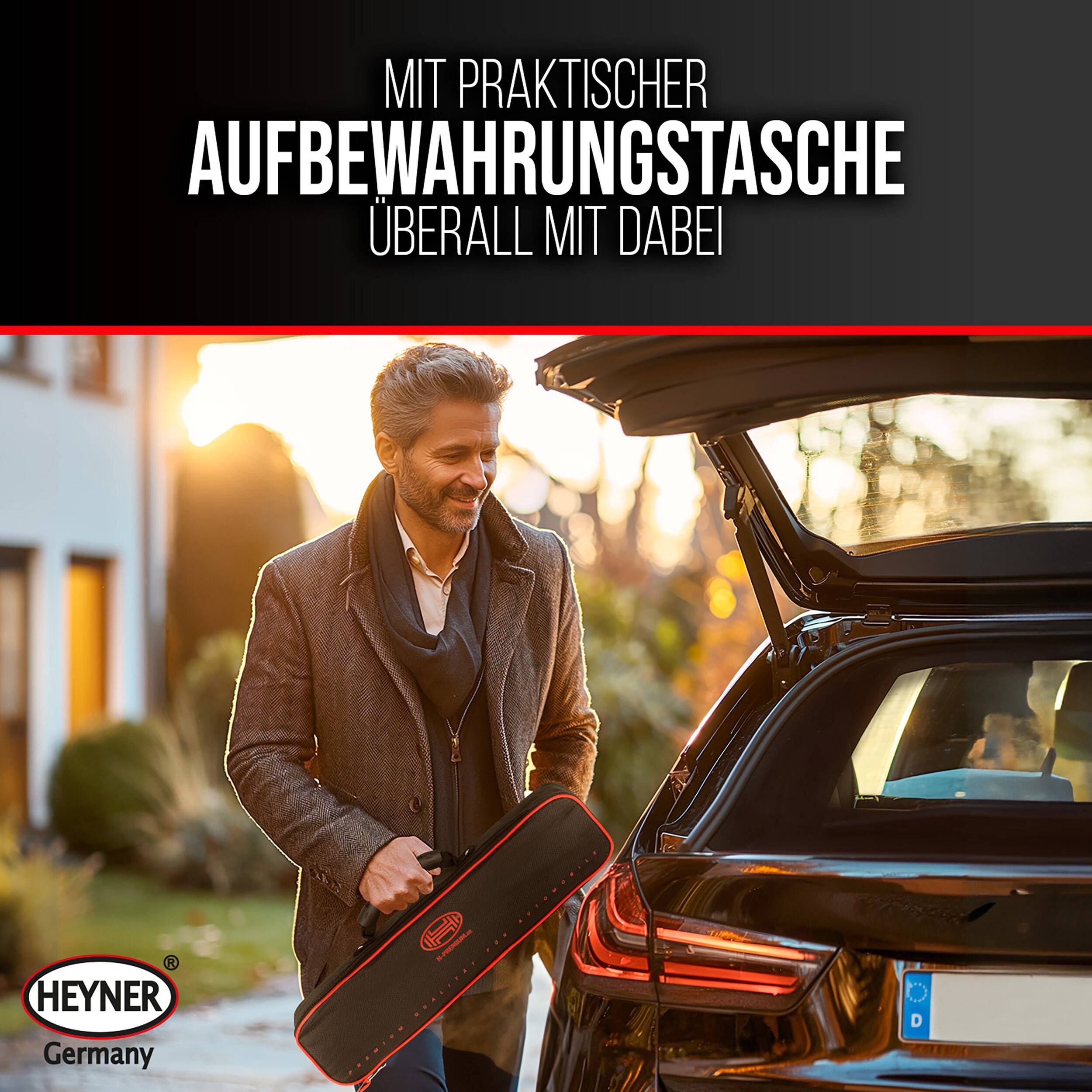 HEYNER® Scherenwagenheber 1,3 t für Mercedes-Benz ML GL GLE GLC S-Klasse Hubhöhe bis 420 mm, 17 mm Ratsche mit Rechts-