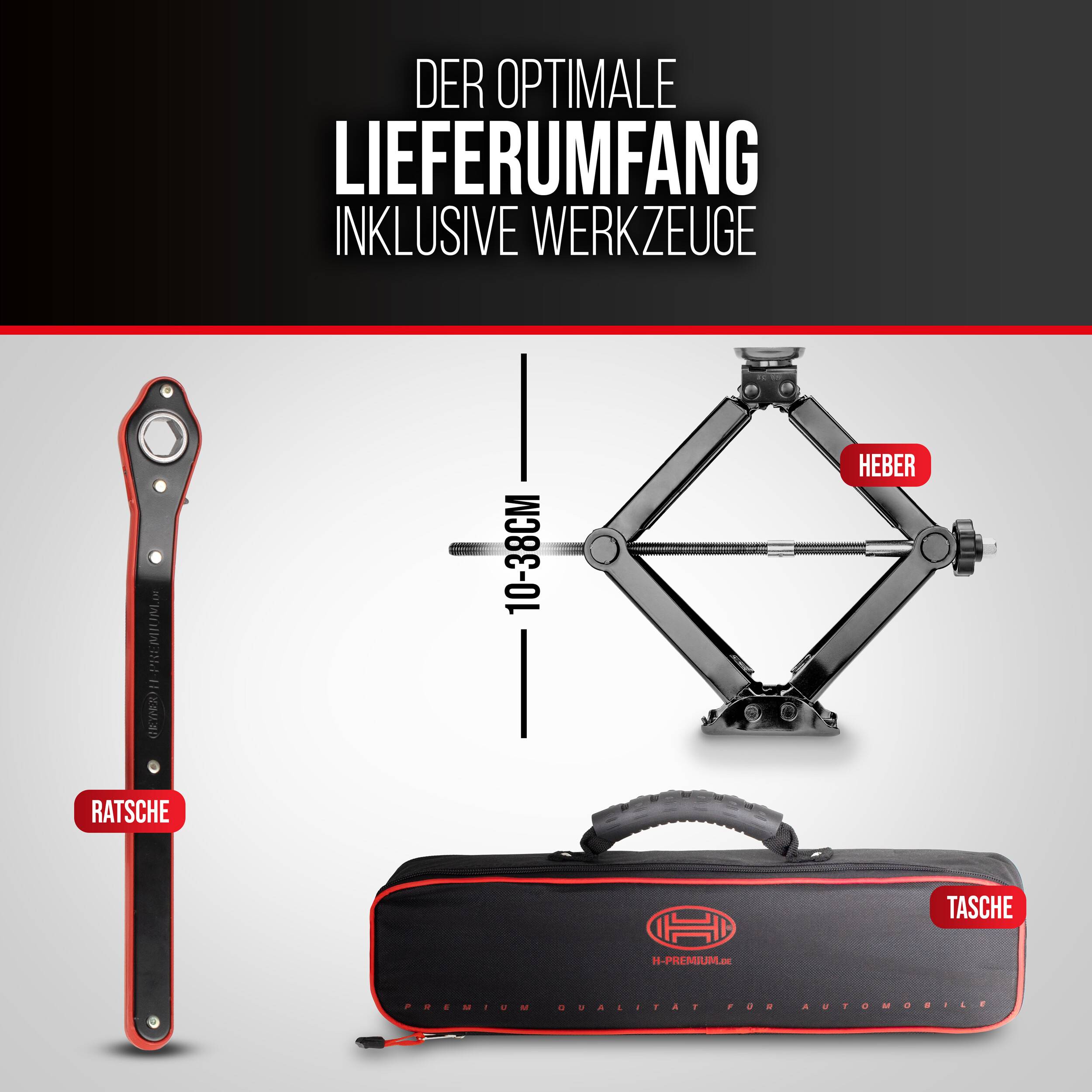 HEYNER® OEM Wagenheber Erstausrüsterqualität Scherenwagenheber Mercedes Vito/Metris bis 1580 kg