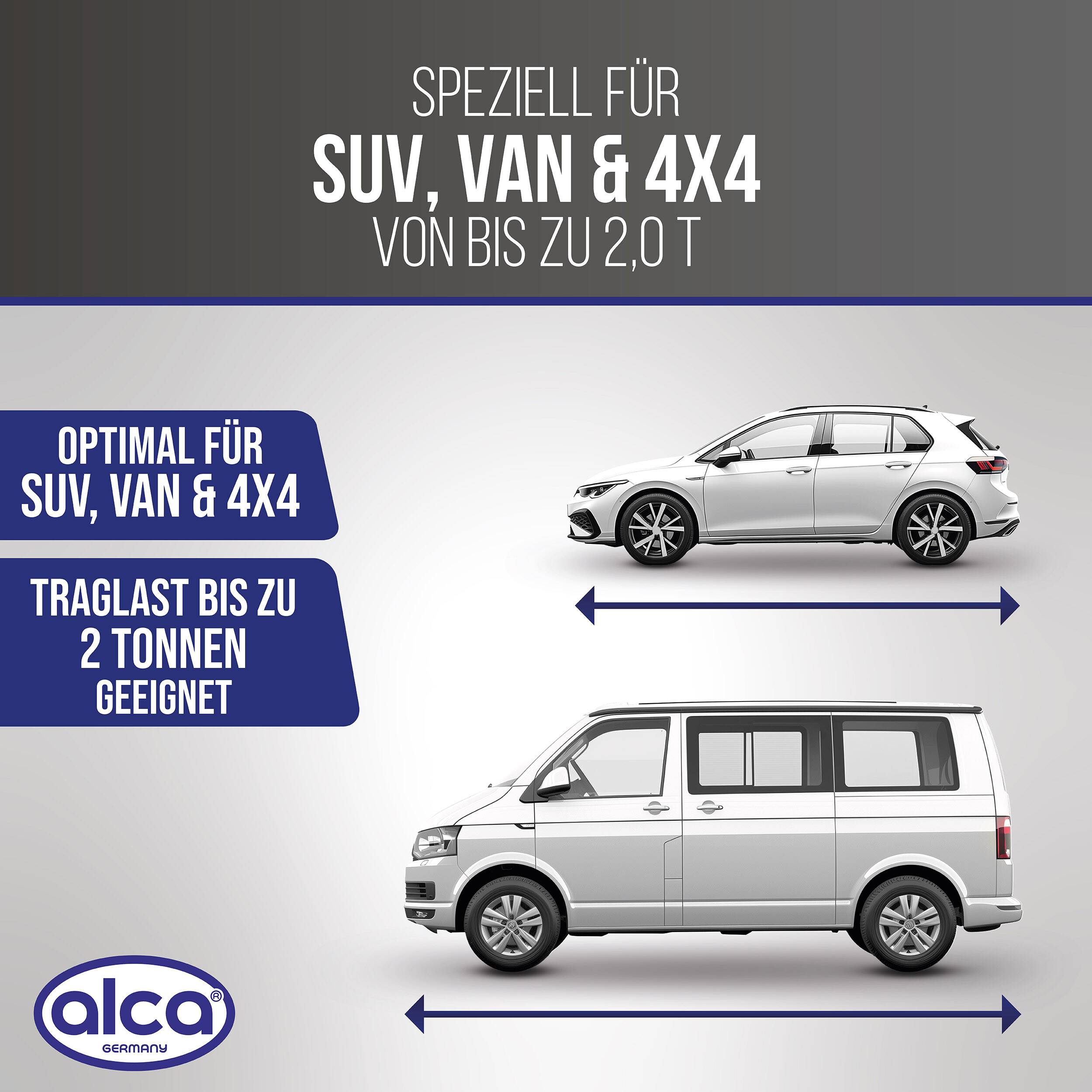 alca® Scherenwagenheber mit Ratsche - 2t Tragkraft, 360° drehbarer Sattel, 115-410mm, inkl. 17er Stecknuss, TÜV