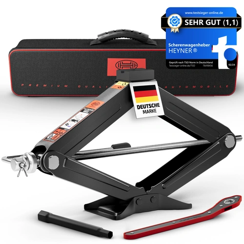 HEYNER® Wagenheber Scherenwagenheber mit Ratsche Verlängerung Kurbel und Gummiauflage 2t inkl. Tasche HEYNER® Wagenheber Scherenwagenheber mit Ratsche Verlängerung Kurbel und Gummiauflage 2t inkl. Tasche