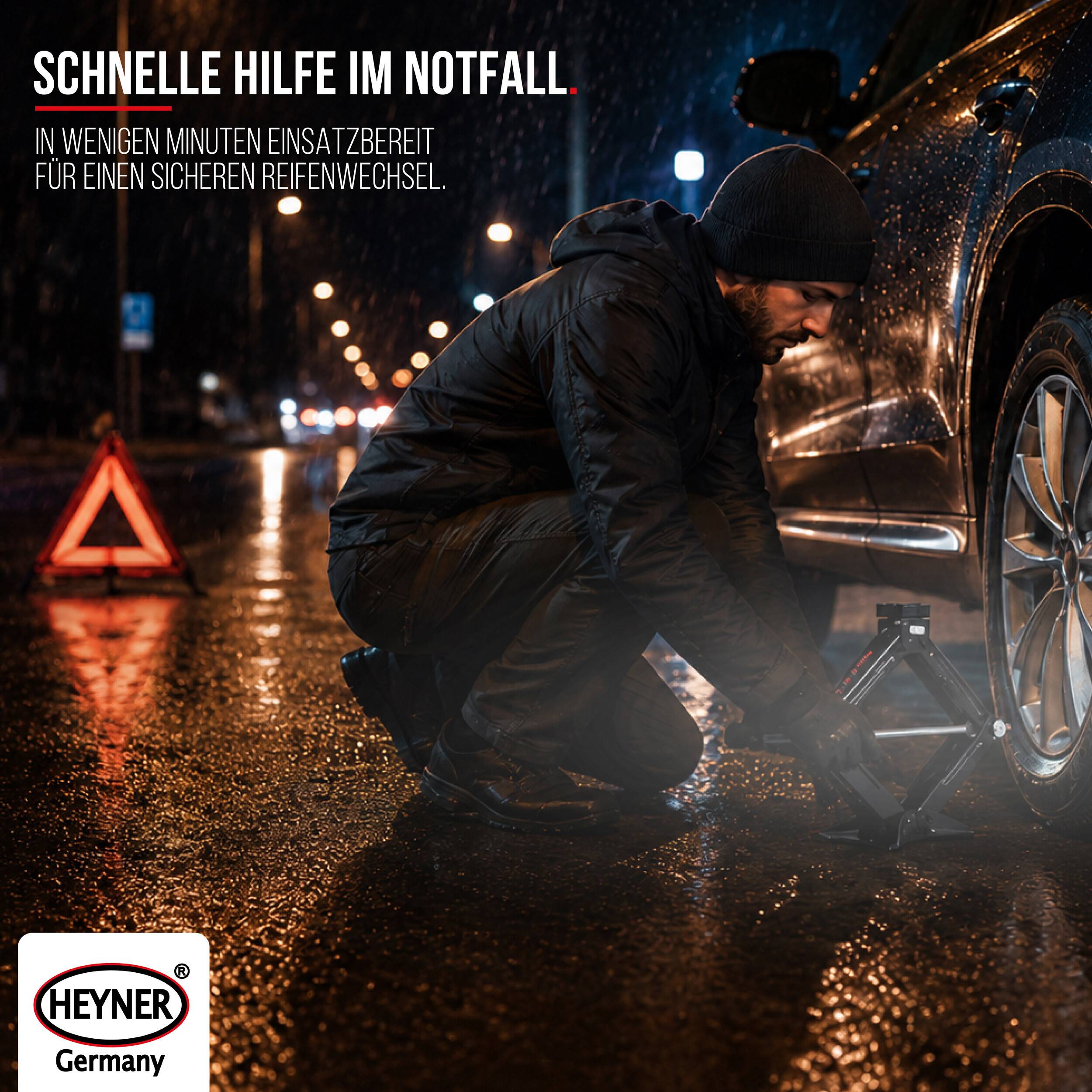 HEYNER® Scherenwagenheber 2 t für VW Transporter T6, 98-442 mm 17 mm 2015 FL 2019-360° Gummiauflage, 4 mm