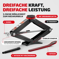 HEYNER® Wagenheber Scherenwagenheber mit Ratsche Verlängerung Kurbel und Gummiauflage 2t inkl. Tasche HEYNER® Wagenheber Scherenwagenheber mit Ratsche Verlängerung Kurbel und Gummiauflage 2t inkl. Tasche