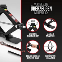 HEYNER® Scherenwagenheber 2t mit Ratsche für Wagenheber inkl. Tasche und Gummiauflage, passend für BMW HEYNER® Scherenwagenheber 2t mit Ratsche für Wagenheber inkl. Tasche und Gummiauflage, passend für BMW