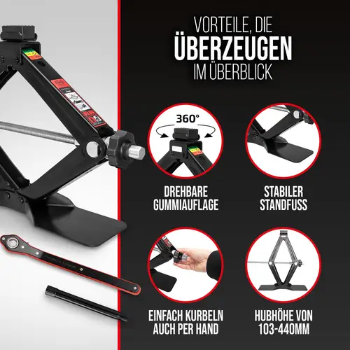 HEYNER® Scherenwagenheber 2t mit Ratsche für Wagenheber inkl. Tasche und Gummiauflage, passend für BMW HEYNER® Scherenwagenheber 2t mit Ratsche für Wagenheber inkl. Tasche und Gummiauflage, passend für BMW