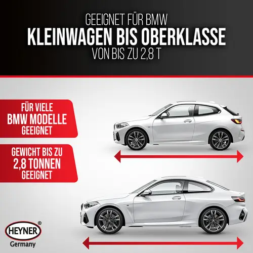 HEYNER® Scherenwagenheber 2t mit Ratsche für Wagenheber inkl. Tasche und Gummiauflage, passend für BMW HEYNER® Scherenwagenheber 2t mit Ratsche für Wagenheber inkl. Tasche und Gummiauflage, passend für BMW