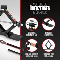 HEYNER® Scherenwagenheber 1,5 t mit Ratsche für Wagenheber inkl. Tasche und Gummiauflage, passend für BMW HEYNER® Scherenwagenheber 1,5 t mit Ratsche für Wagenheber inkl. Tasche und Gummiauflage, passend für BMW