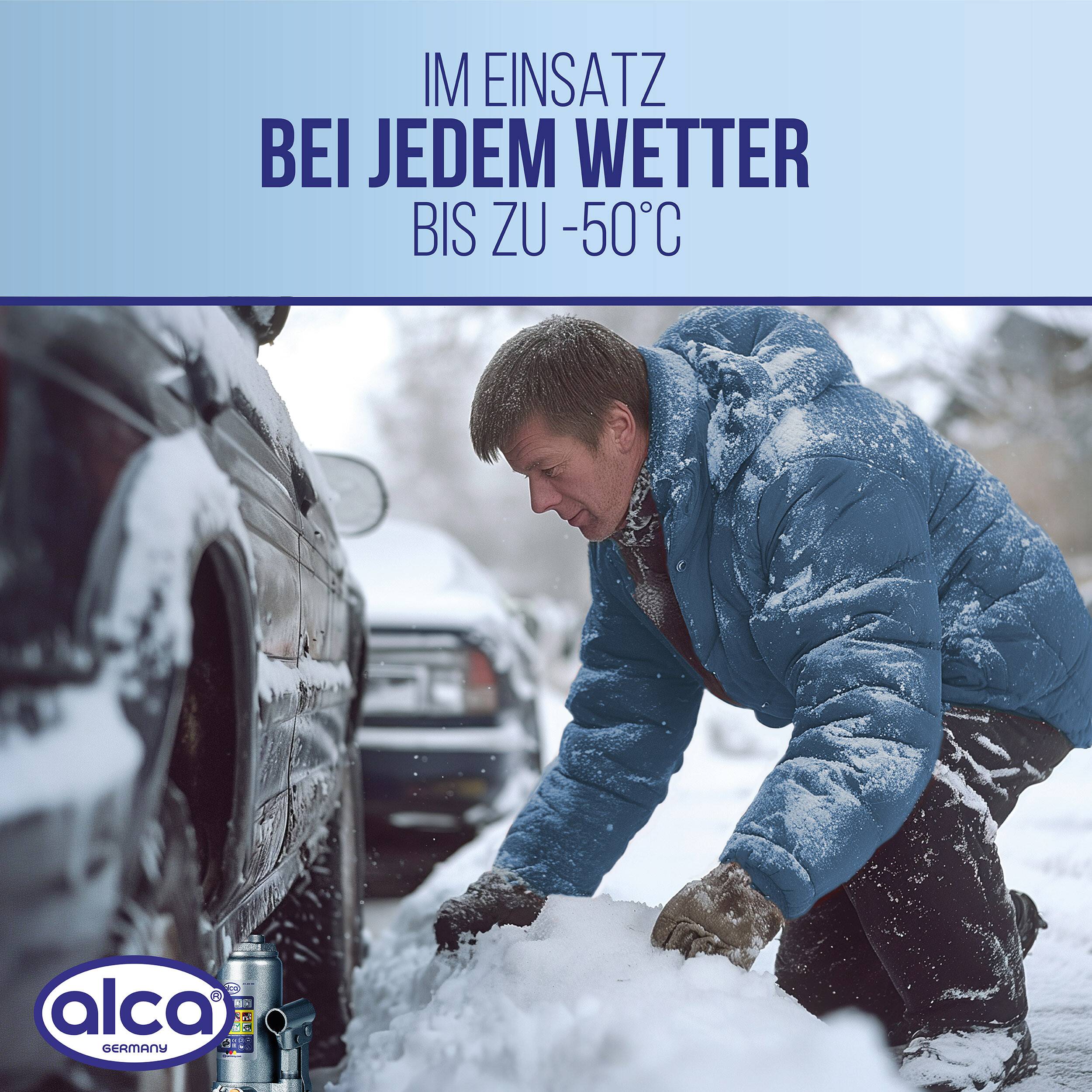 alca® Hydraulischer Wagenheber 8t I Stempelheber & Unterstellheber aus Stahl I für Auto, Motorrad, PKW & Werkstatt I