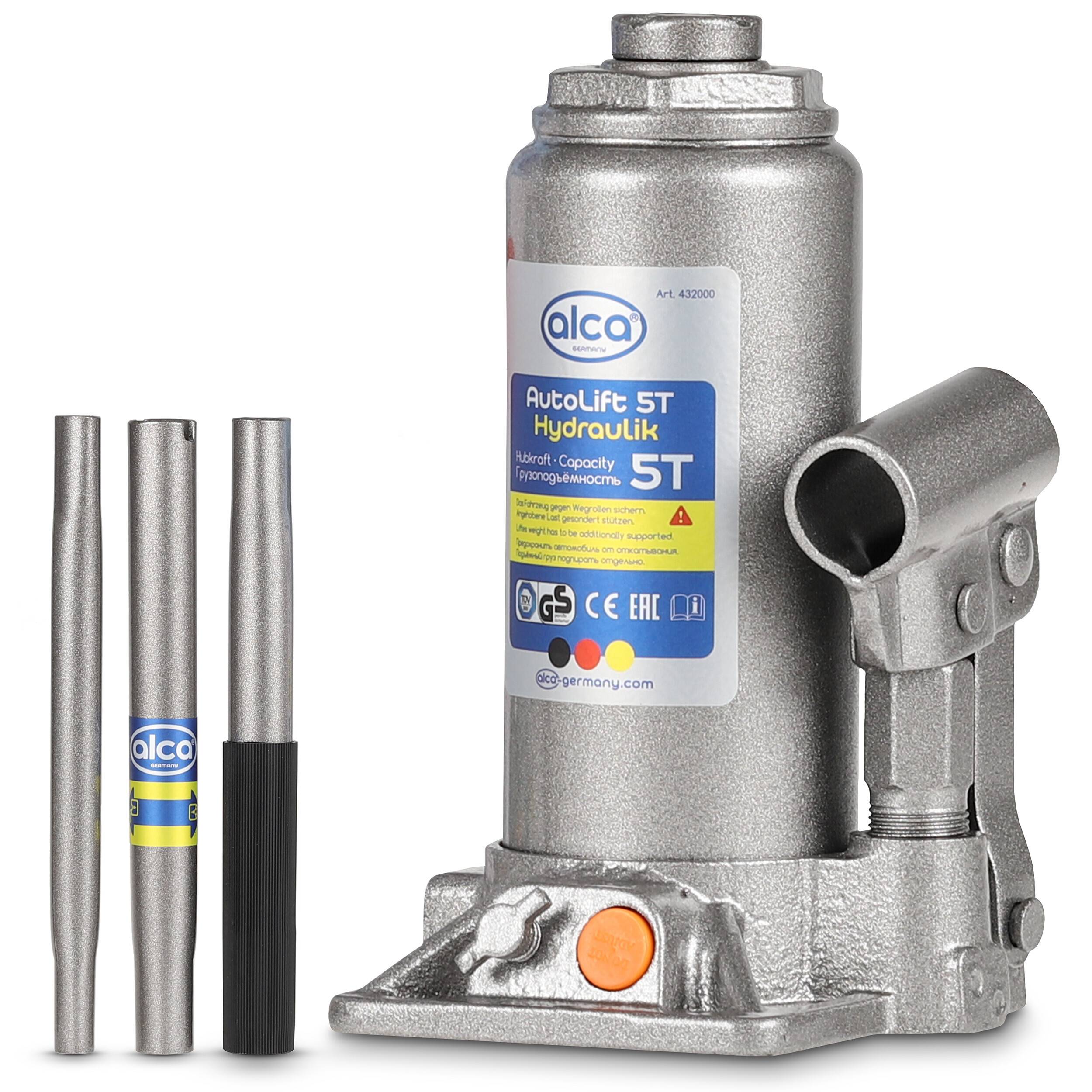 alca® Hydraulischer Wagenheber 5t I Stempelheber & Unterstellheber aus