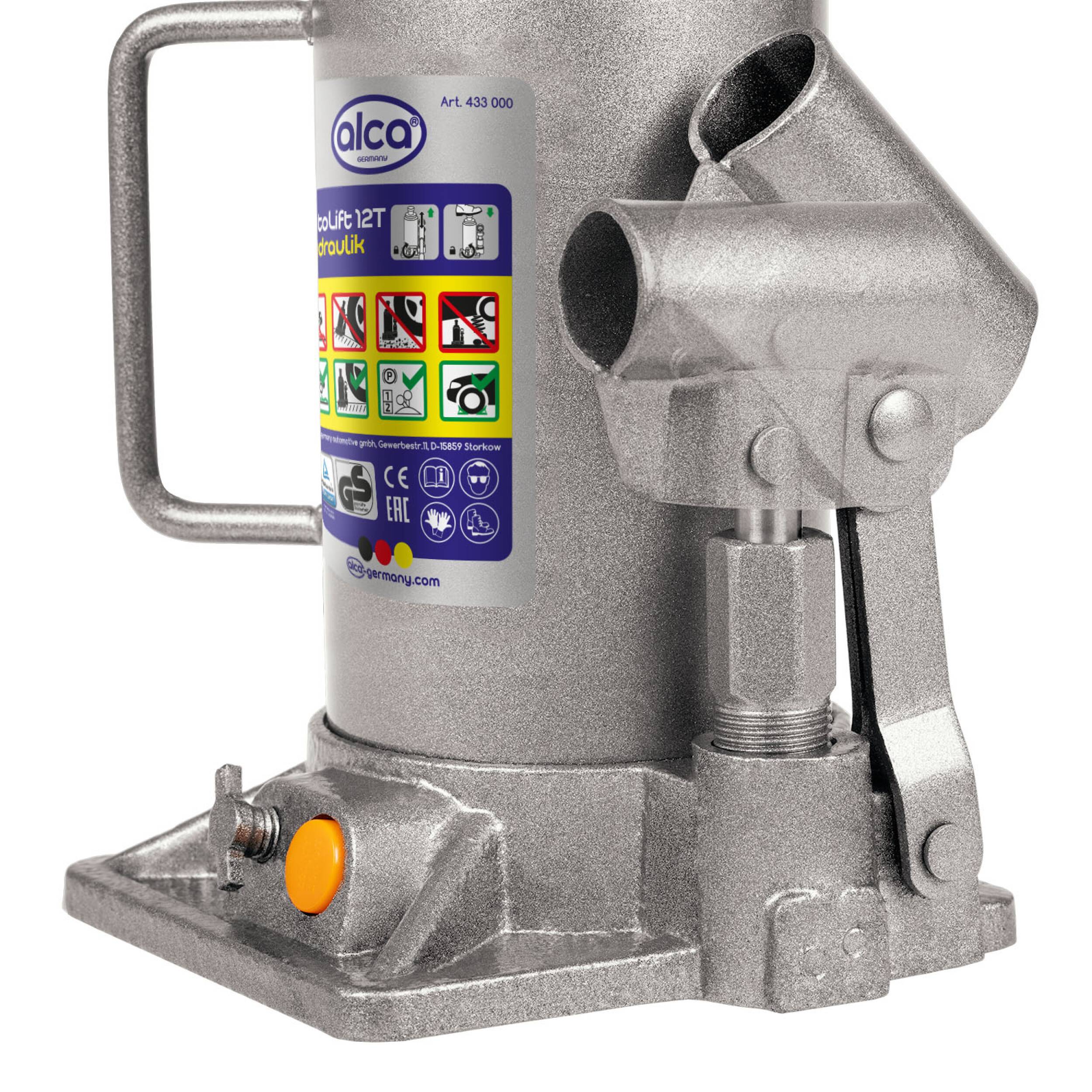 alca® Wagenheber Unterstellheber hydraulischer 12t Stempel-Wagenheber für SUV/PKW Hubhöhe 21,5-40cm