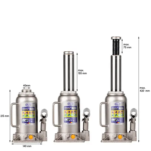 alca® Wagenheber Unterstellheber hydraulischer 12t Stempel-Wagenheber für SUV/PKW Hubhöhe 21,5-40cm alca® Wagenheber Unterstellheber hydraulischer 12t Stempel-Wagenheber für SUV/PKW Hubhöhe 21,5-40cm