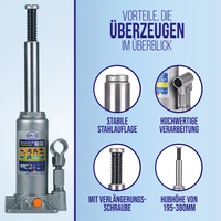 alca® Wagenheber Unterstellheber hydraulischer 3t Stempel-Wagenheber für SUV/PKW Hubhöhe 19,5-38cm alca® Wagenheber Unterstellheber hydraulischer 3t Stempel-Wagenheber für SUV/PKW Hubhöhe 19,5-38cm